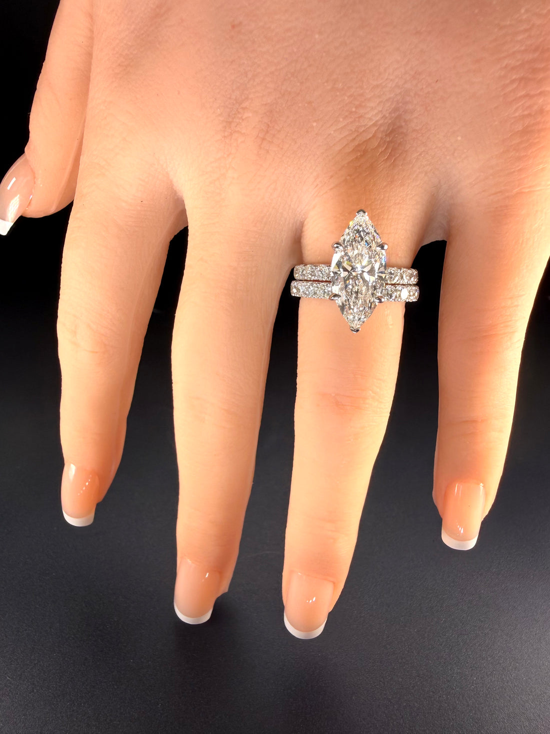 3.75ct Marquise Lab Diamond Engagement Ring in 14K White Gold D/VS1 IGI Certified - conflict-free lab created diamond