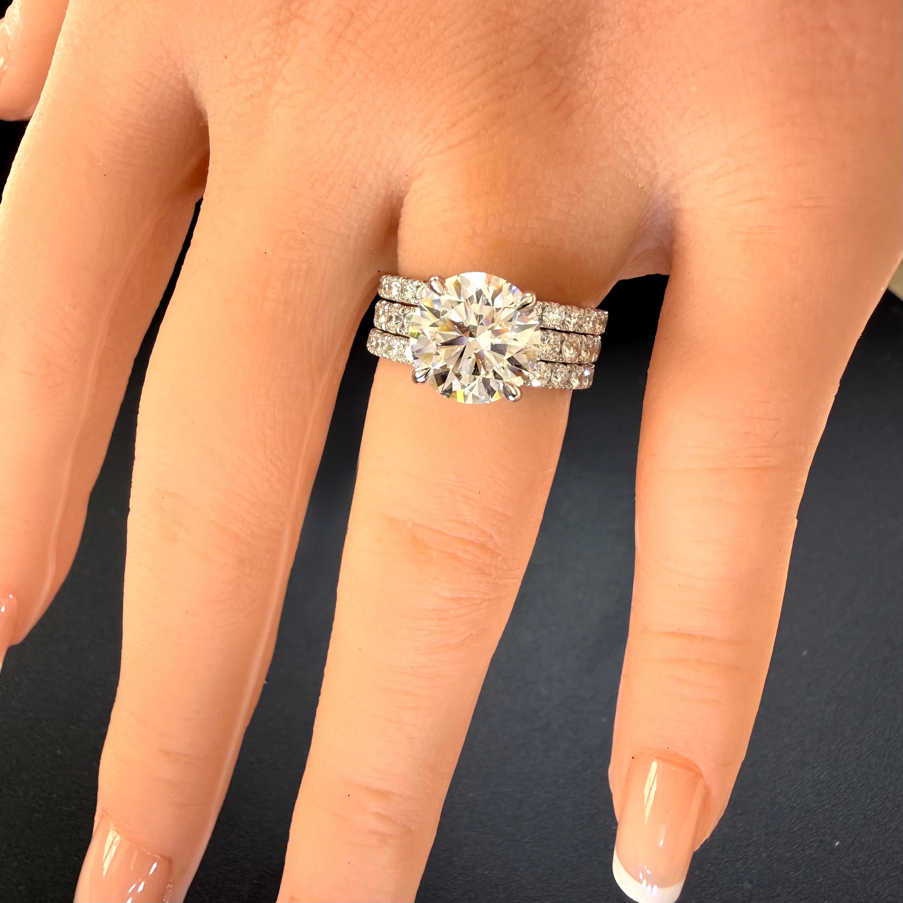 Round Lab Grown Diamond Engagement Ring | 3ct IGI Certified | 14K White Gold