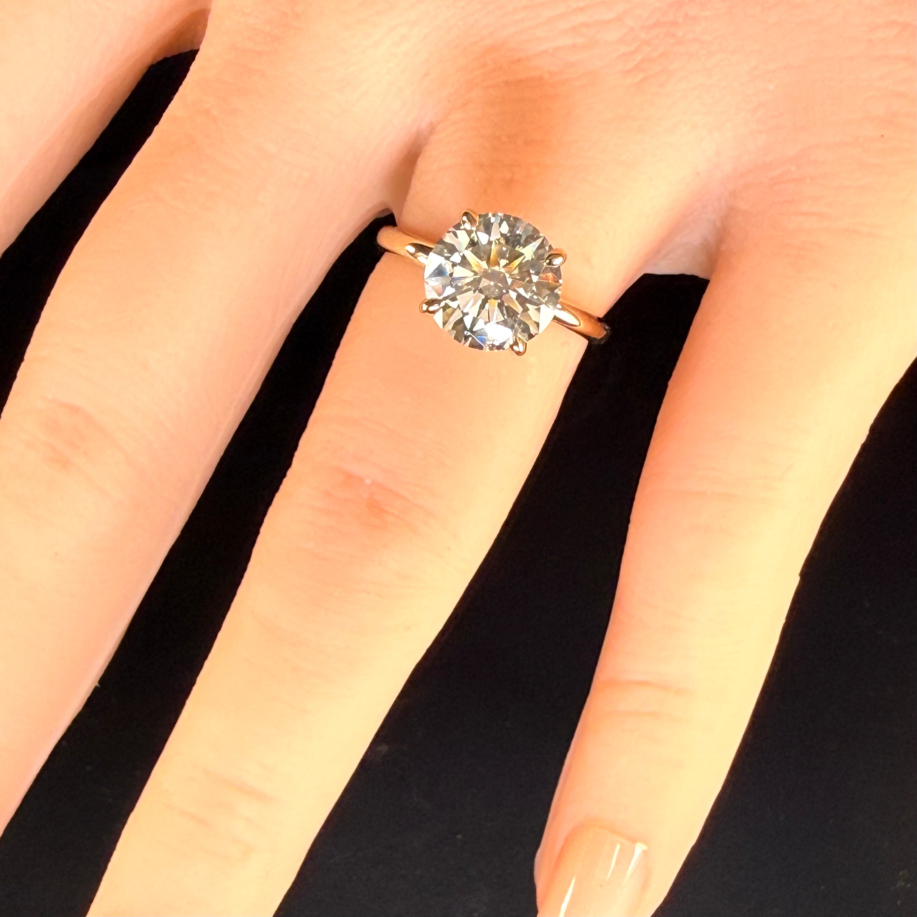 3.00ct Round D/VS1 Lab-Grown Diamond Solitaire Engagement Ring | 14K Yellow Gold | IGI Cert.