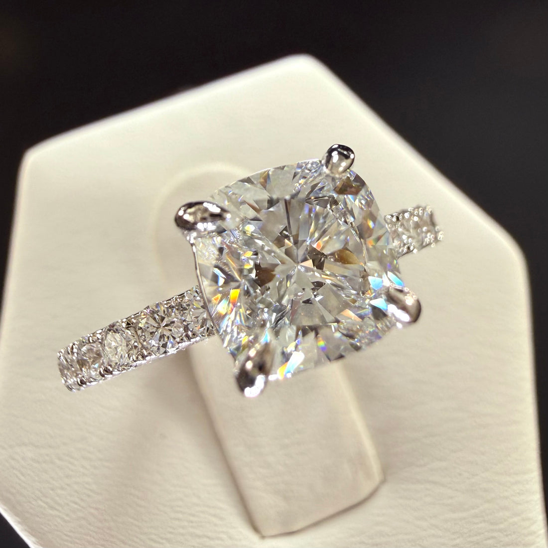 Cushion Cut Lab Grown Diamond Engagement Ring | 2ct IGI Certified | 14K White Gold