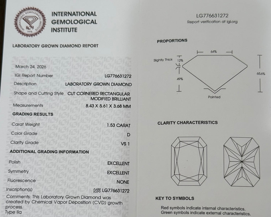 2.27ct Radiant Lab Diamond Engagement Ring | 1.52ct Center | D/VS1 IGI Certified | 14K Yellow Gold
