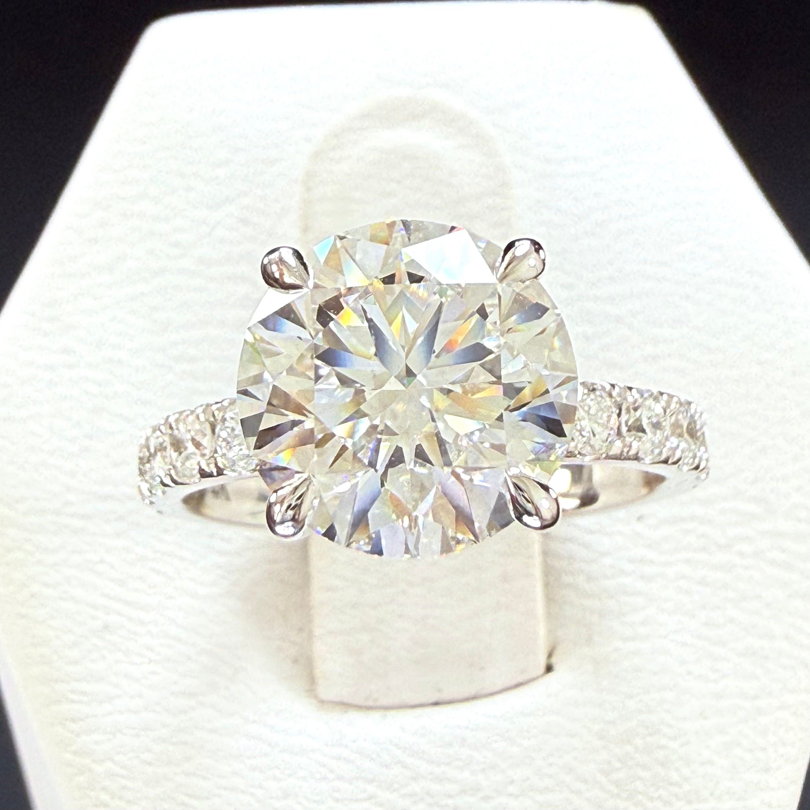 Round Lab Grown Diamond Engagement Ring | 3ct IGI Certified | 14K White Gold