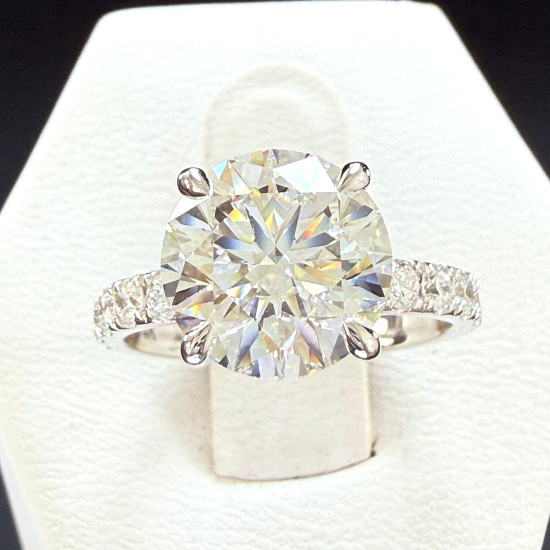 Round Lab Grown Diamond Engagement Ring | 3ct IGI Certified | 14K White Gold