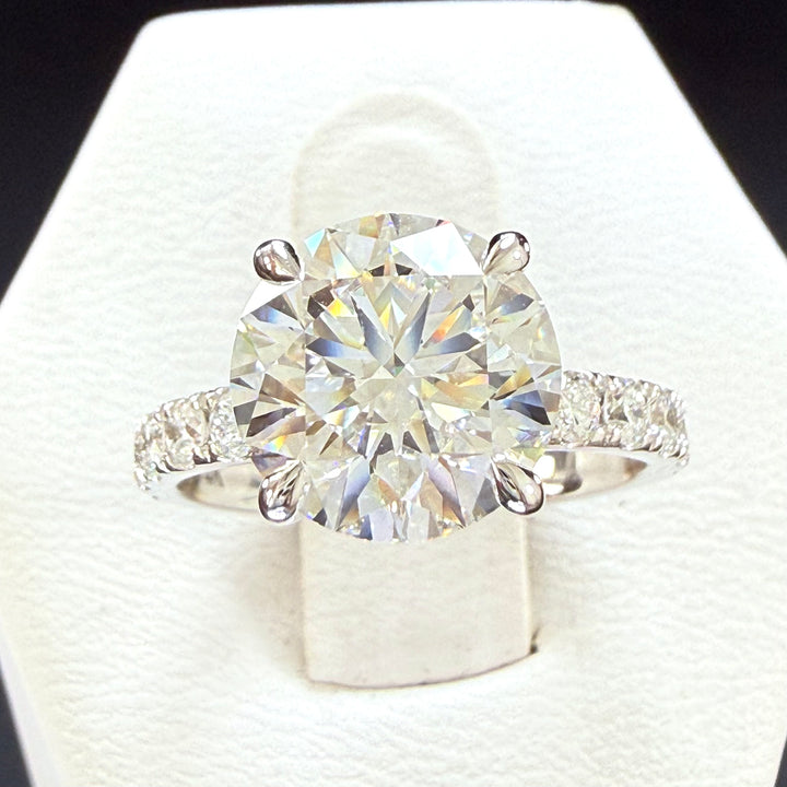 Round Lab Grown Diamond Engagement Ring | 3ct IGI Certified | 14K White Gold