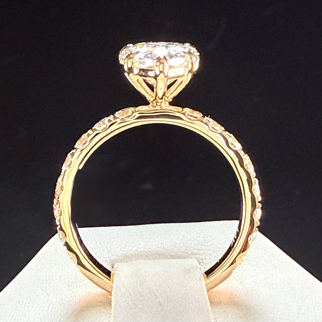 Pear Lab Grown Diamond Engagement Ring | 3.55ct IGI Certified | 14K Yellow Gold