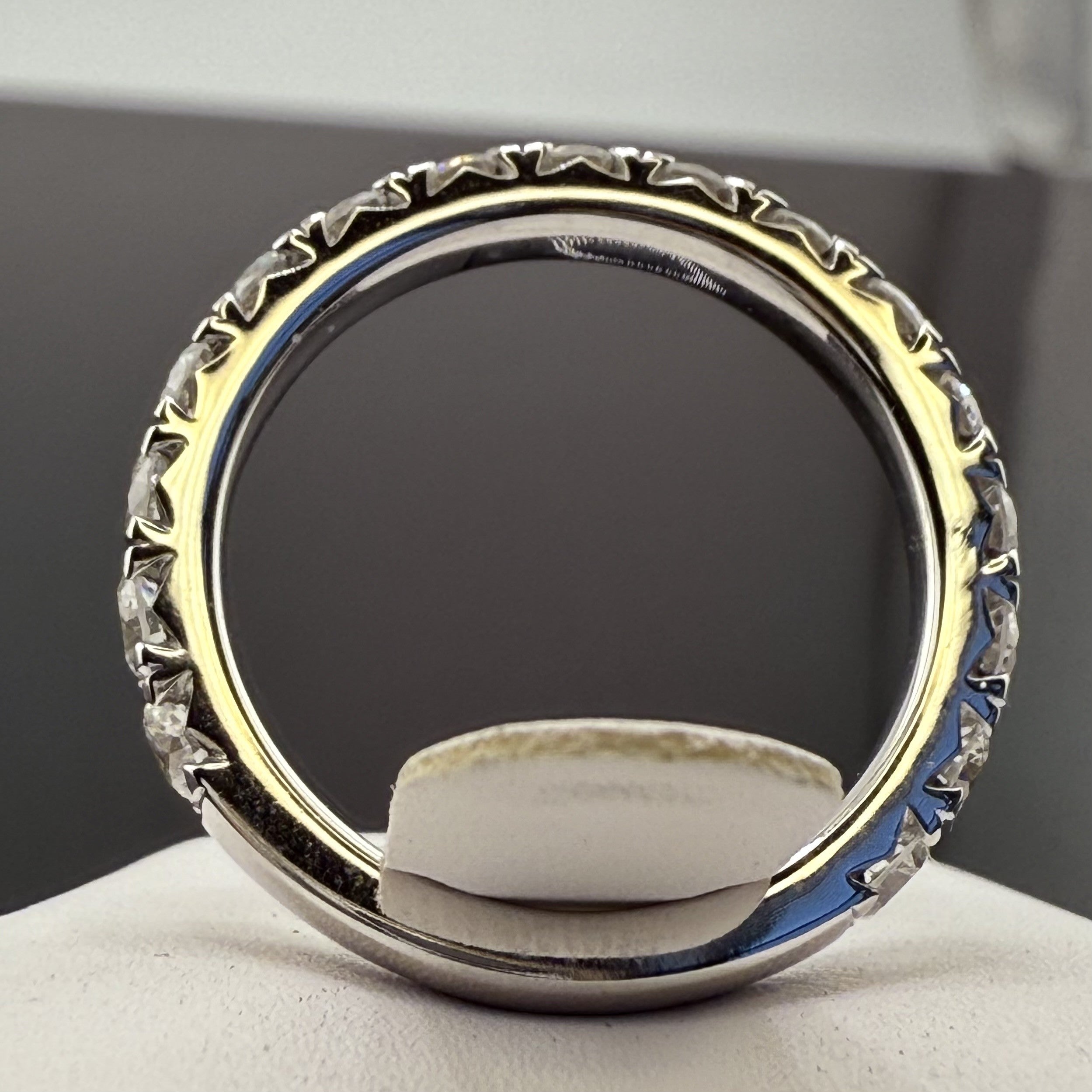 Round Diamond French Pavé Wedding Band | 1.75cttw | 14K White Gold 3mm