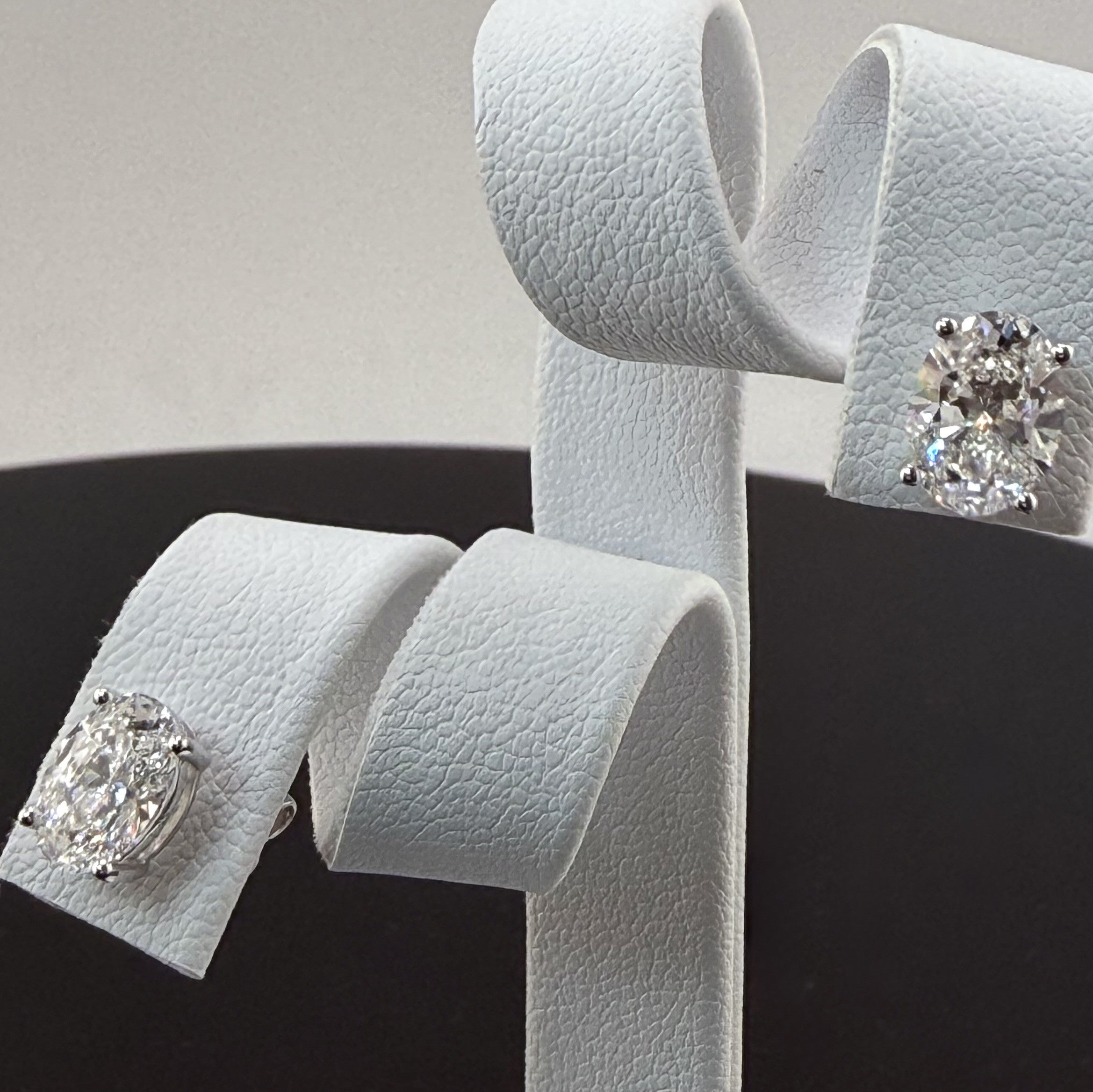 Oval Cut Lab Grown Diamond Stud Earrings | 2.1cttw IGI Certified | 14K White Gold