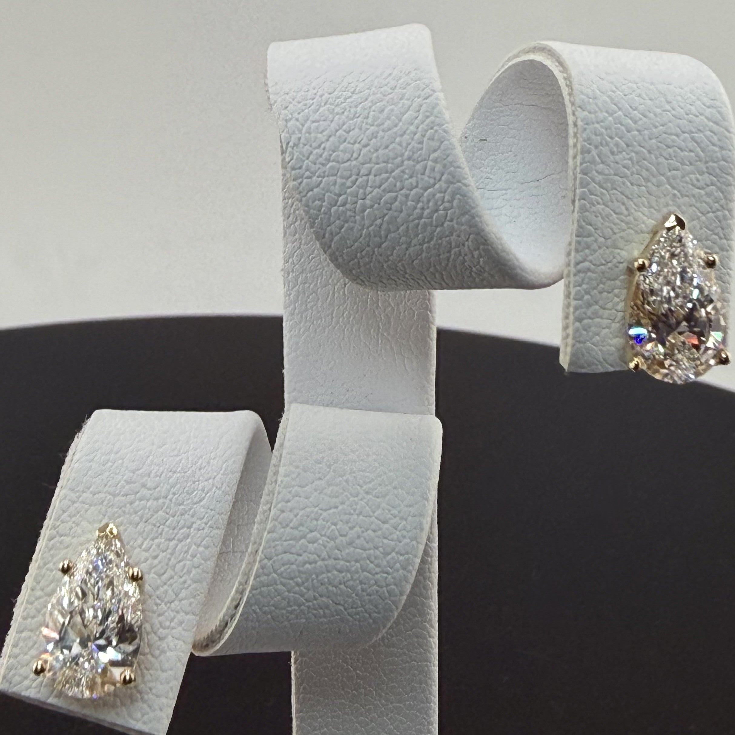 Pear Cut Lab Grown Diamond Stud Earrings | 4.08cttw IGI Certified | 14K Yellow Gold