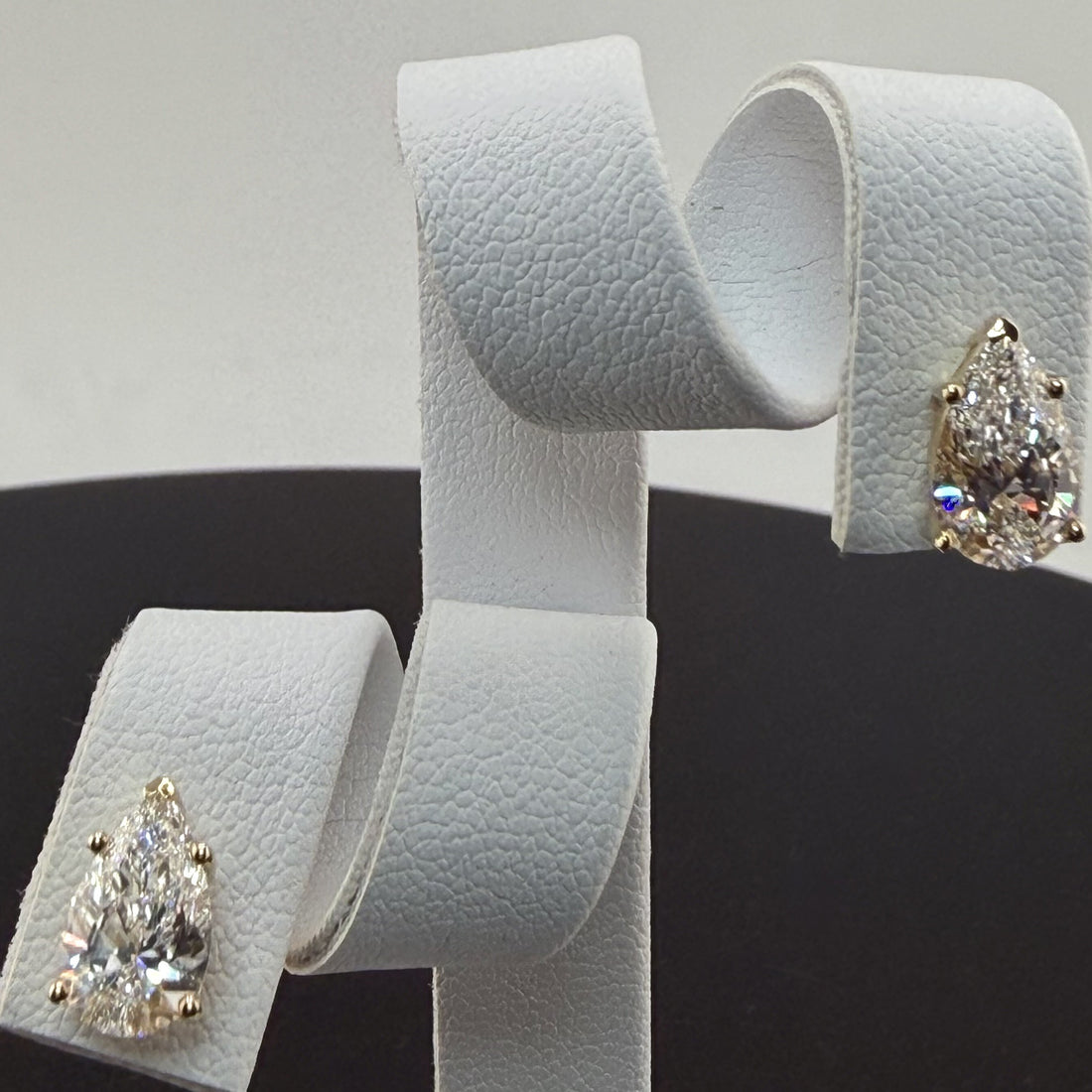 Pear Cut Lab Grown Diamond Stud Earrings | 4.08cttw IGI Certified | 14K Yellow Gold