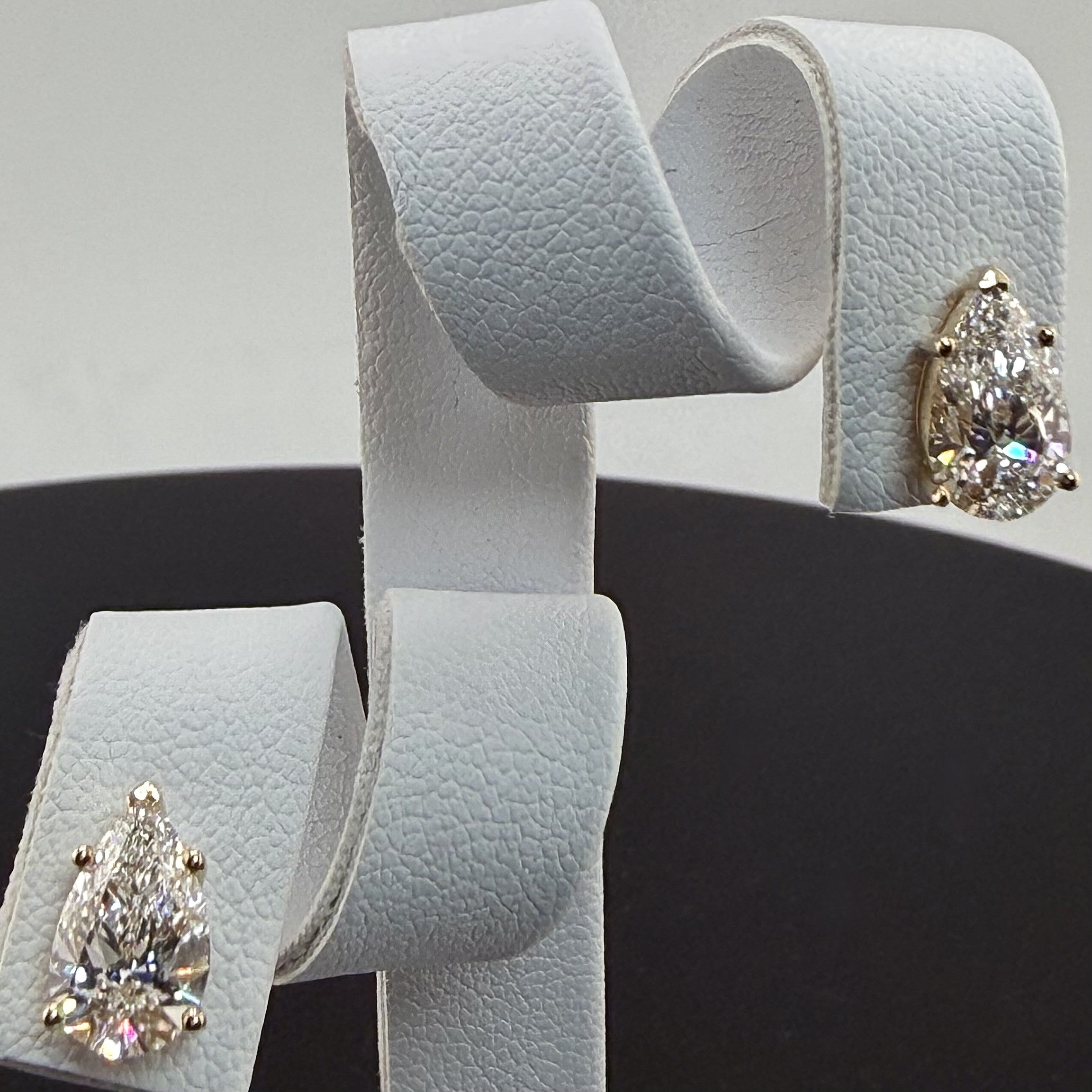 Pear Cut Lab Grown Diamond Stud Earrings | 4.08cttw IGI Certified | 14K Yellow Gold