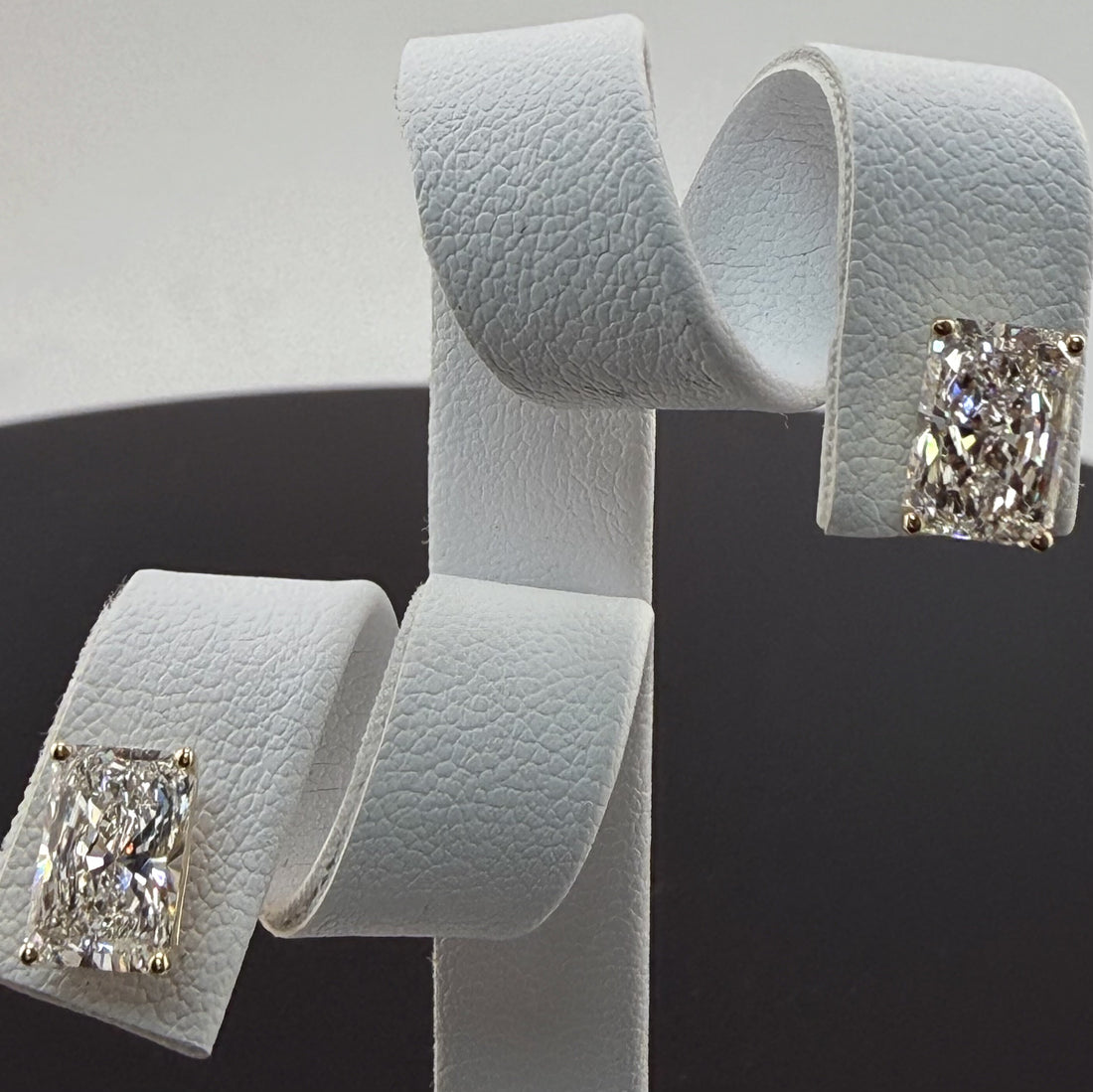 Radiant Cut Lab Grown Diamond Stud Earrings | 3.16cttw IGI Certified | 14K Yellow Gold