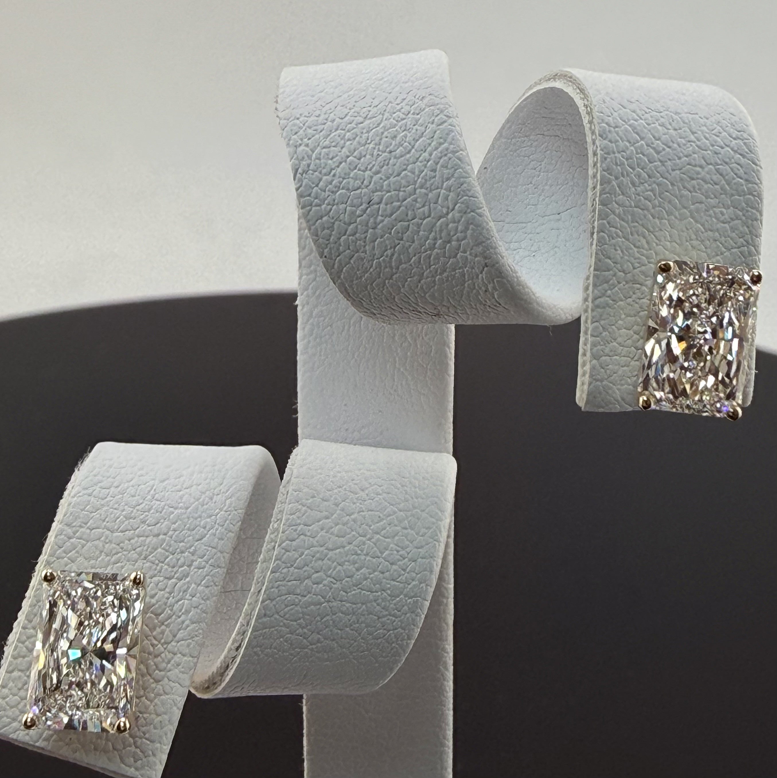 Radiant Cut Lab Grown Diamond Stud Earrings | 3.16cttw IGI Certified | 14K Yellow Gold