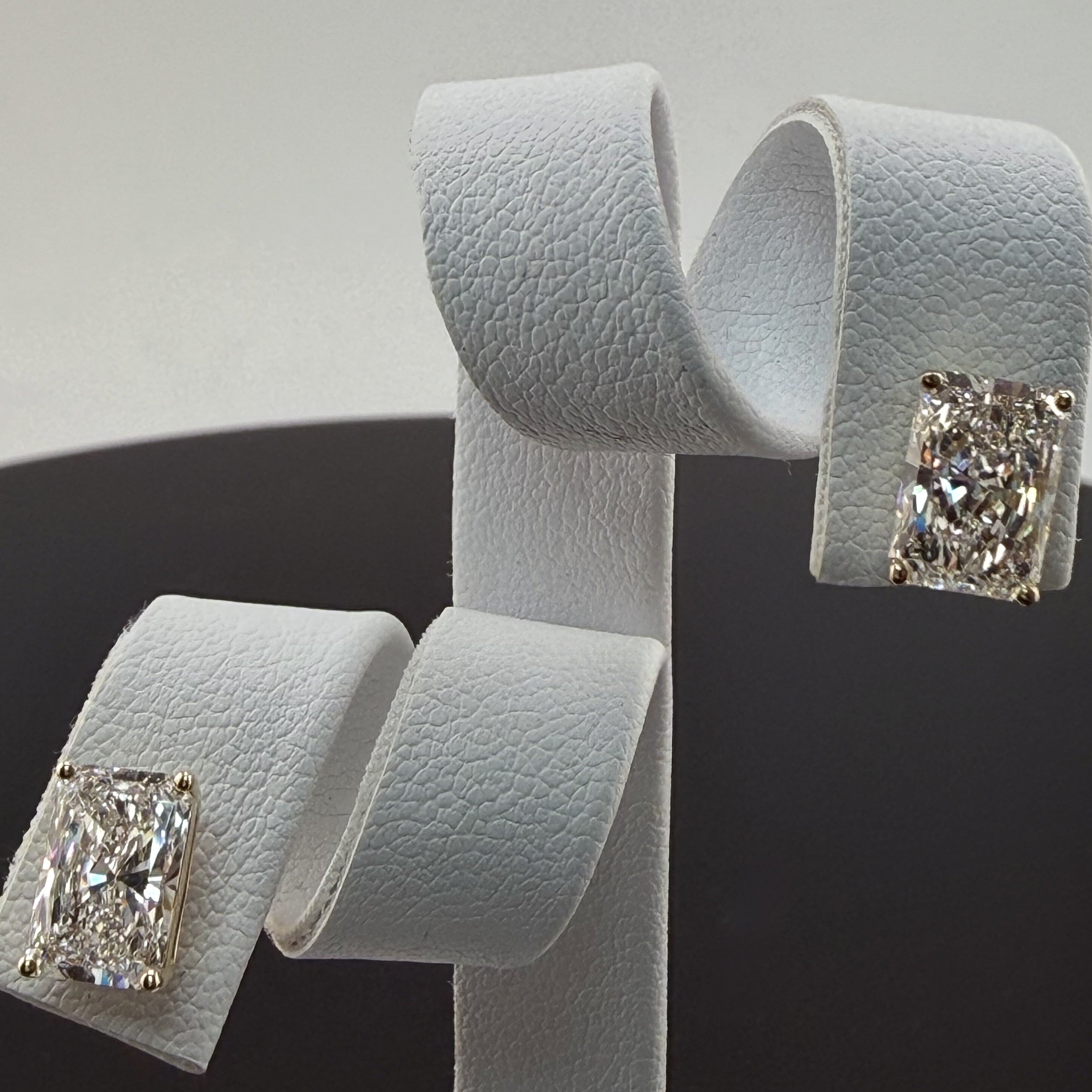 Radiant Cut Lab Grown Diamond Stud Earrings | 3.16cttw IGI Certified | 14K Yellow Gold