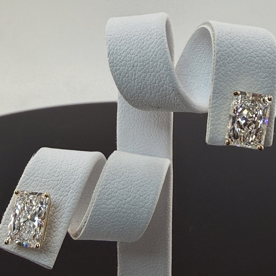 Radiant Cut Lab Grown Diamond Stud Earrings | 3.16cttw IGI Certified | 14K Yellow Gold