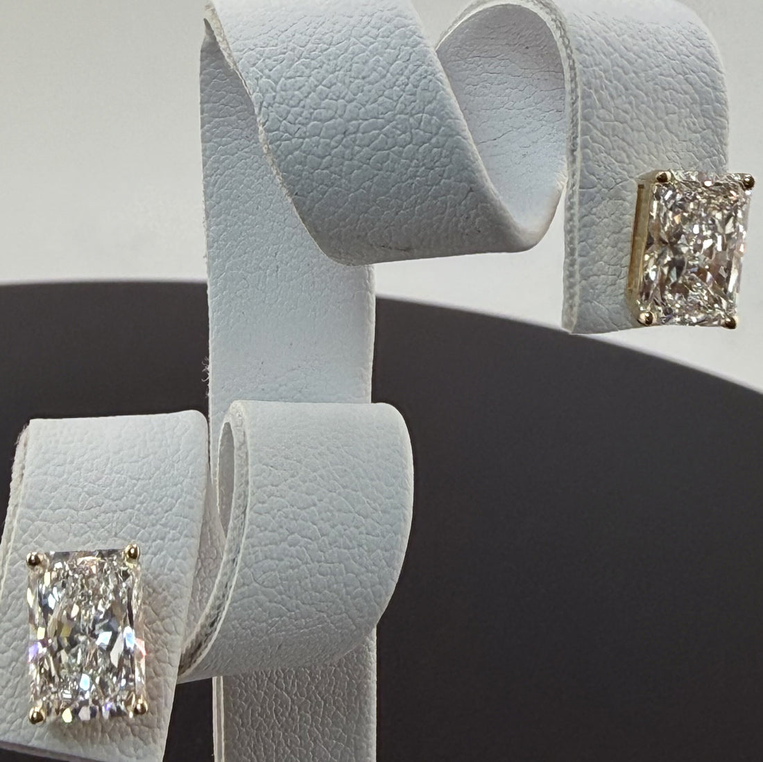 Radiant Cut Lab Grown Diamond Stud Earrings | 3.16cttw IGI Certified | 14K Yellow Gold