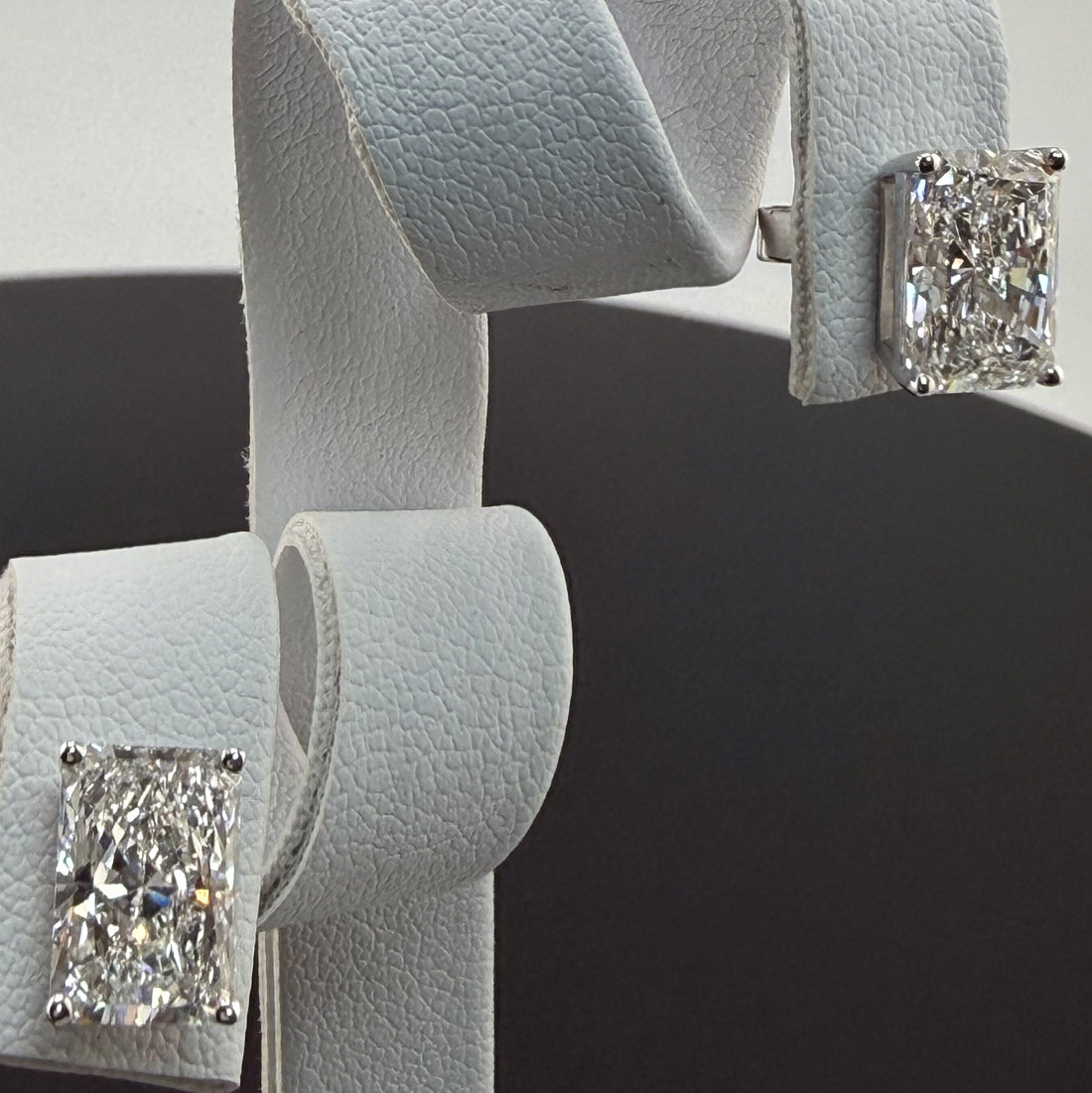 Radiant Cut Lab Grown Diamond Stud Earrings | 4cttw IGI Certified | 14K White Gold