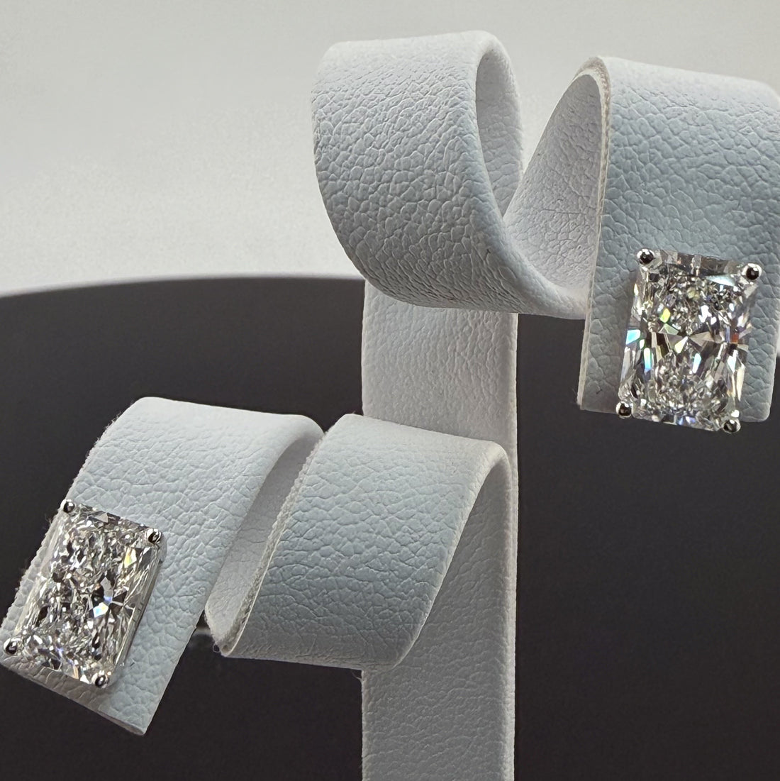 Radiant Cut Lab Grown Diamond Stud Earrings | 4cttw IGI Certified | 14K White Gold