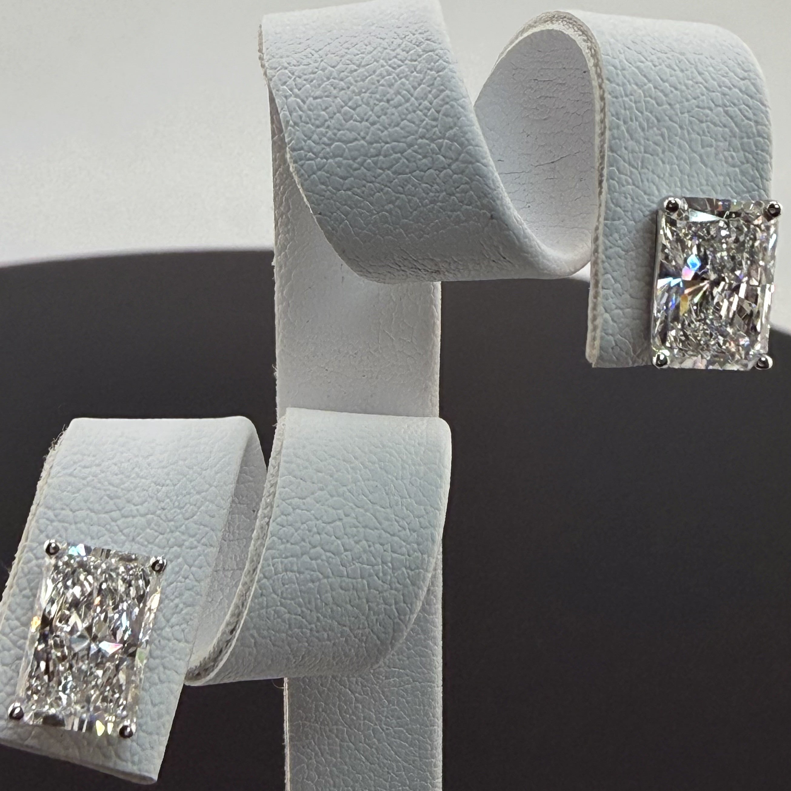 Radiant Cut Lab Grown Diamond Stud Earrings | 4cttw IGI Certified | 14K White Gold