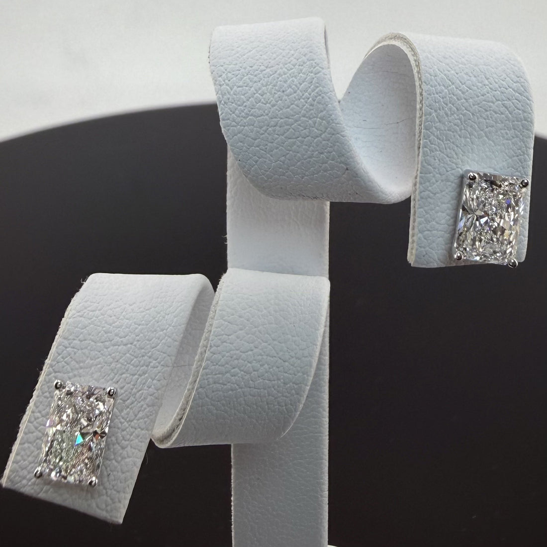 Radiant Cut Lab Grown Diamond Stud Earrings | 2.08cttw IGI Certified | 14K White Gold