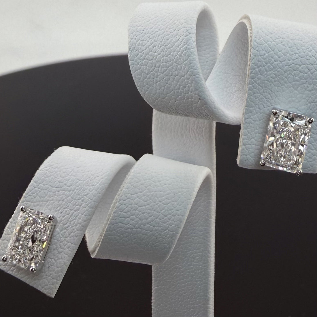 Radiant Cut Lab Grown Diamond Stud Earrings | 2.08cttw IGI Certified | 14K White Gold