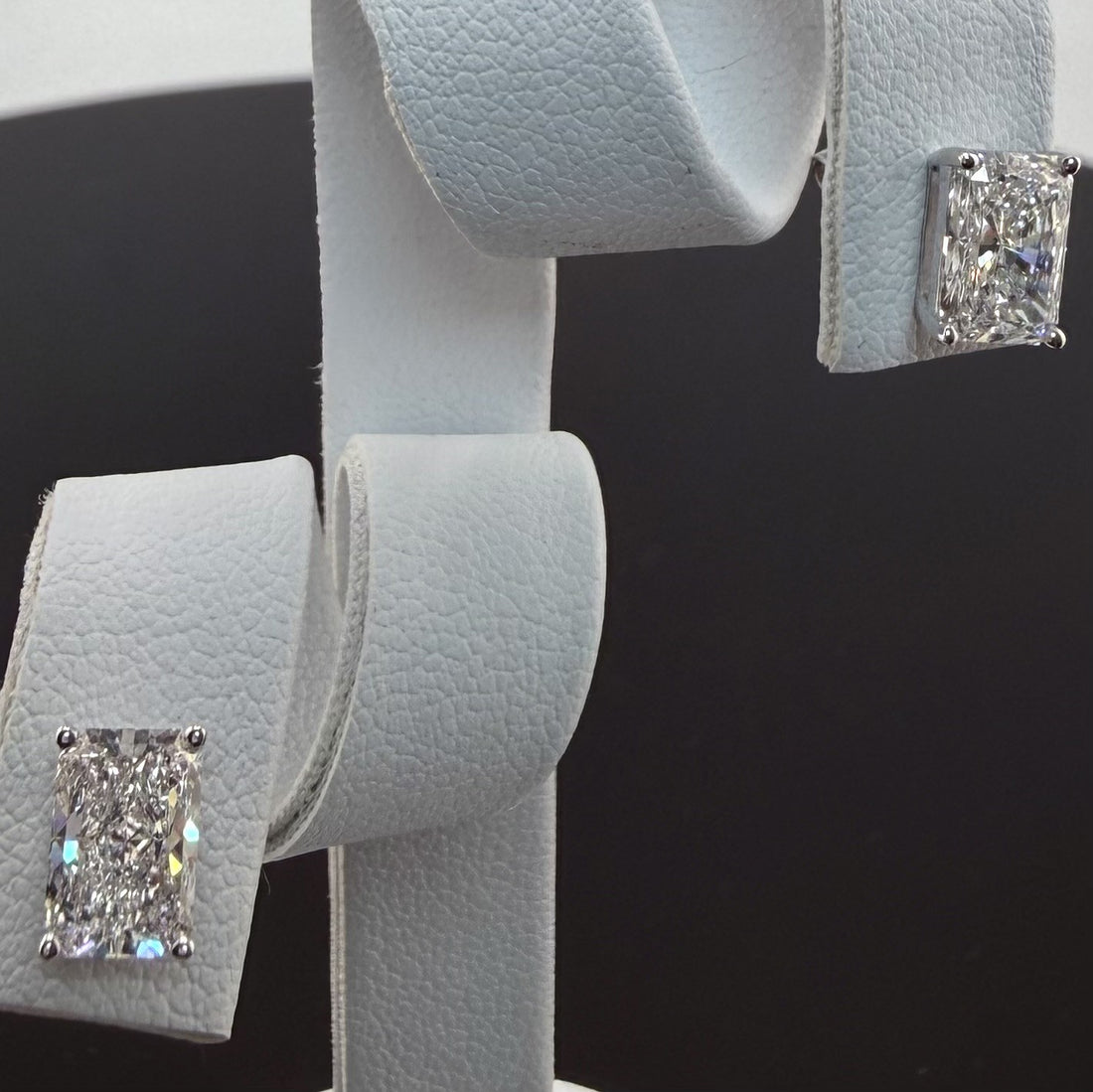 Radiant Cut Lab Grown Diamond Stud Earrings | 2.08cttw IGI Certified | 14K White Gold