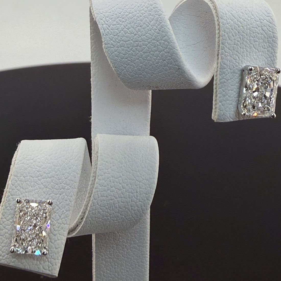 Radiant Cut Lab Grown Diamond Stud Earrings | 2.08cttw IGI Certified | 14K White Gold