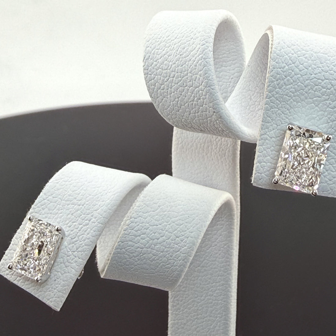 Radiant Cut Lab Grown Diamond Stud Earrings | 2.08cttw IGI Certified | 14K White Gold