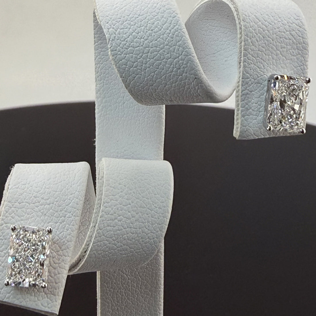 Radiant Cut Lab Grown Diamond Stud Earrings | 2.08cttw IGI Certified | 14K White Gold