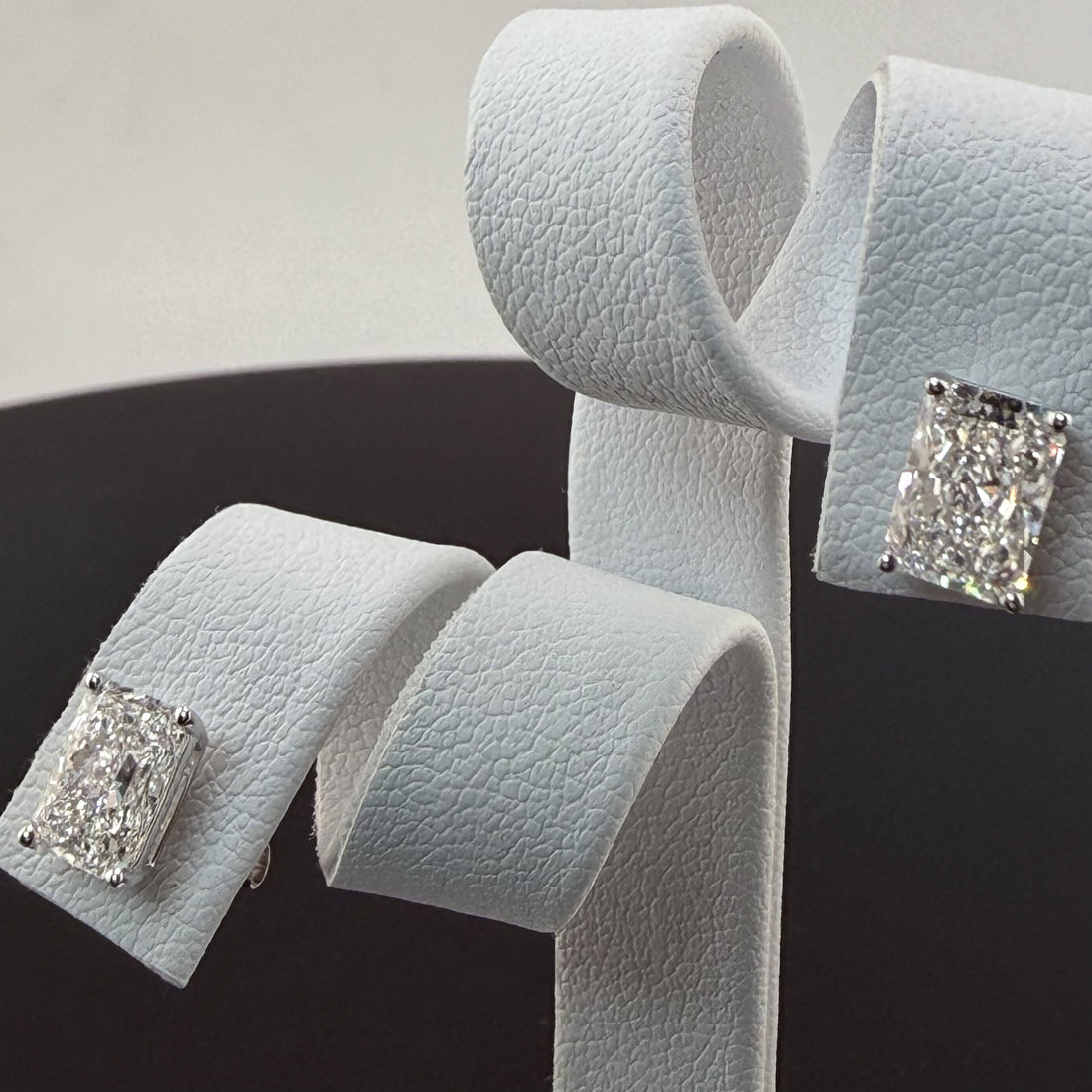 Radiant Cut Lab Grown Diamond Stud Earrings | 2.08cttw IGI Certified | 14K White Gold