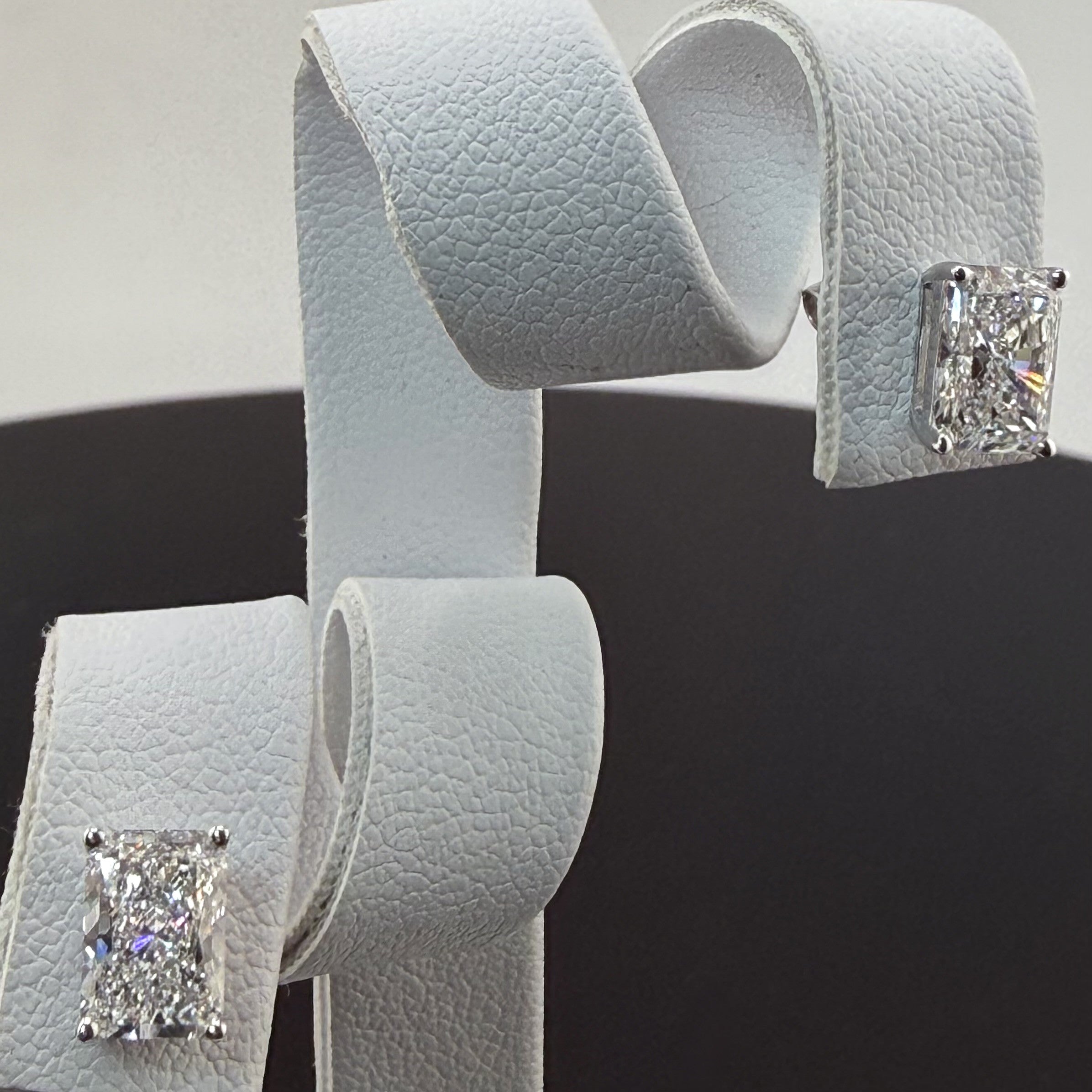 Radiant Cut Lab Grown Diamond Stud Earrings | 2.08cttw IGI Certified | 14K White Gold