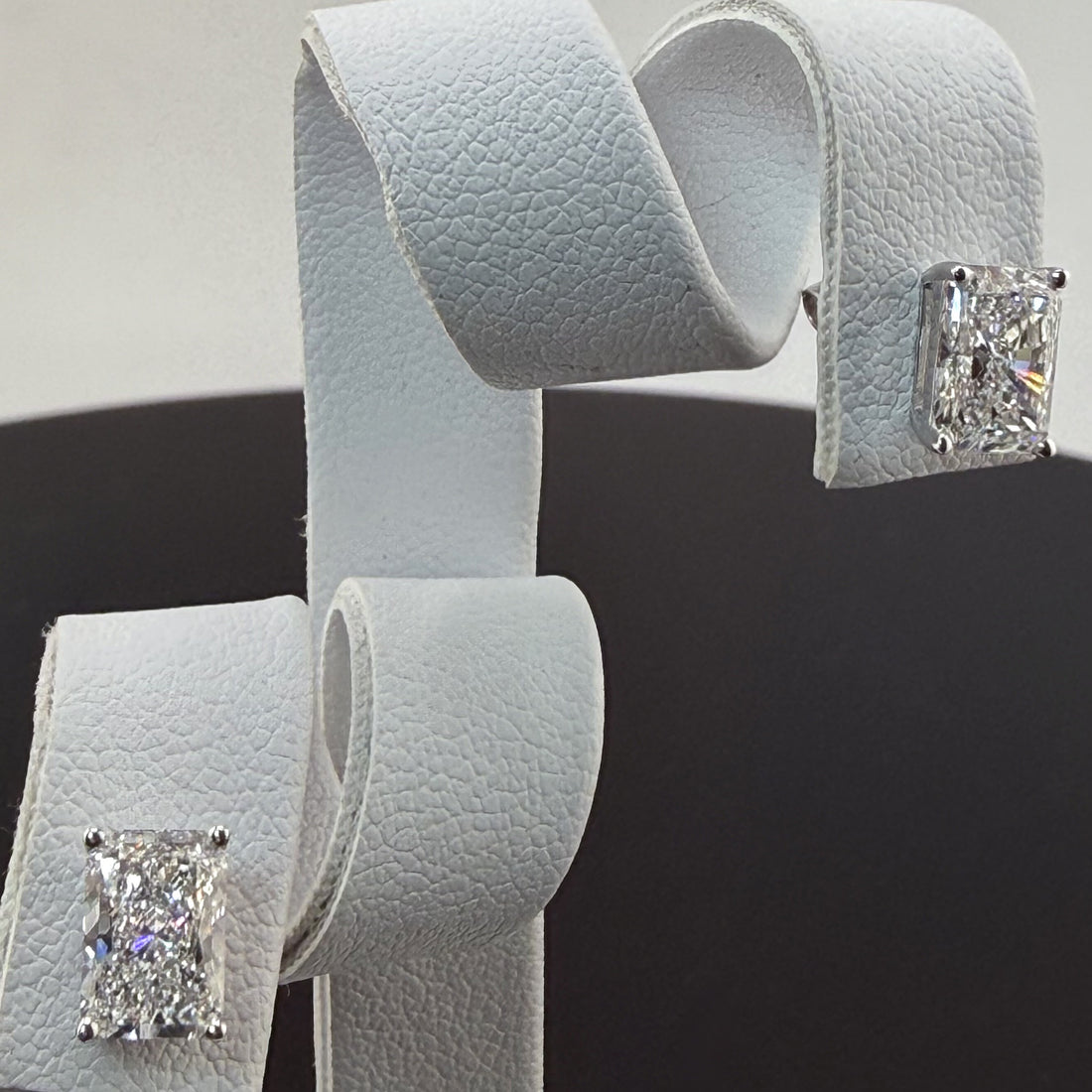 Radiant Cut Lab Grown Diamond Stud Earrings | 2.08cttw IGI Certified | 14K White Gold