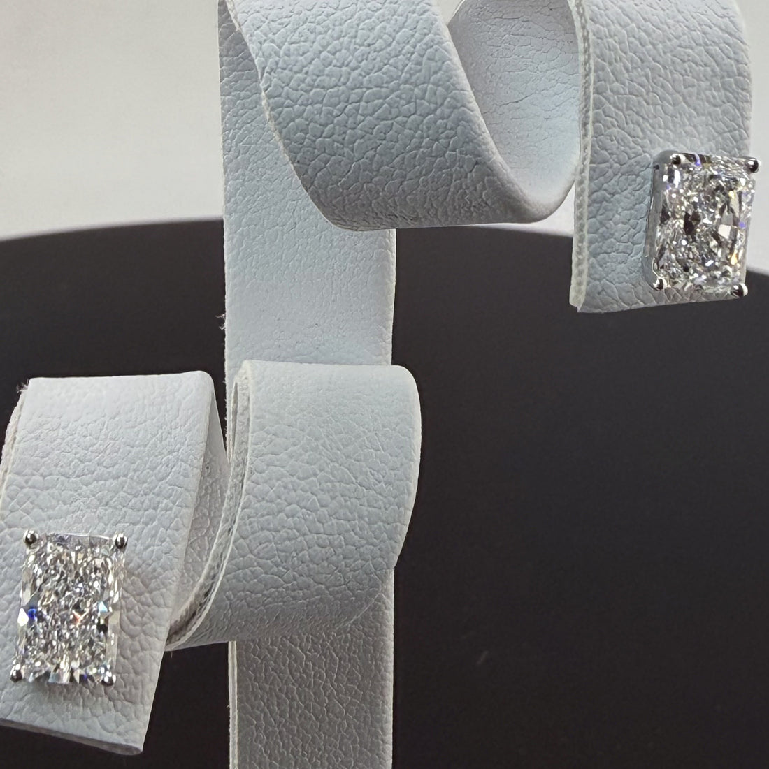 Radiant Cut Lab Grown Diamond Stud Earrings | 2.08cttw IGI Certified | 14K White Gold