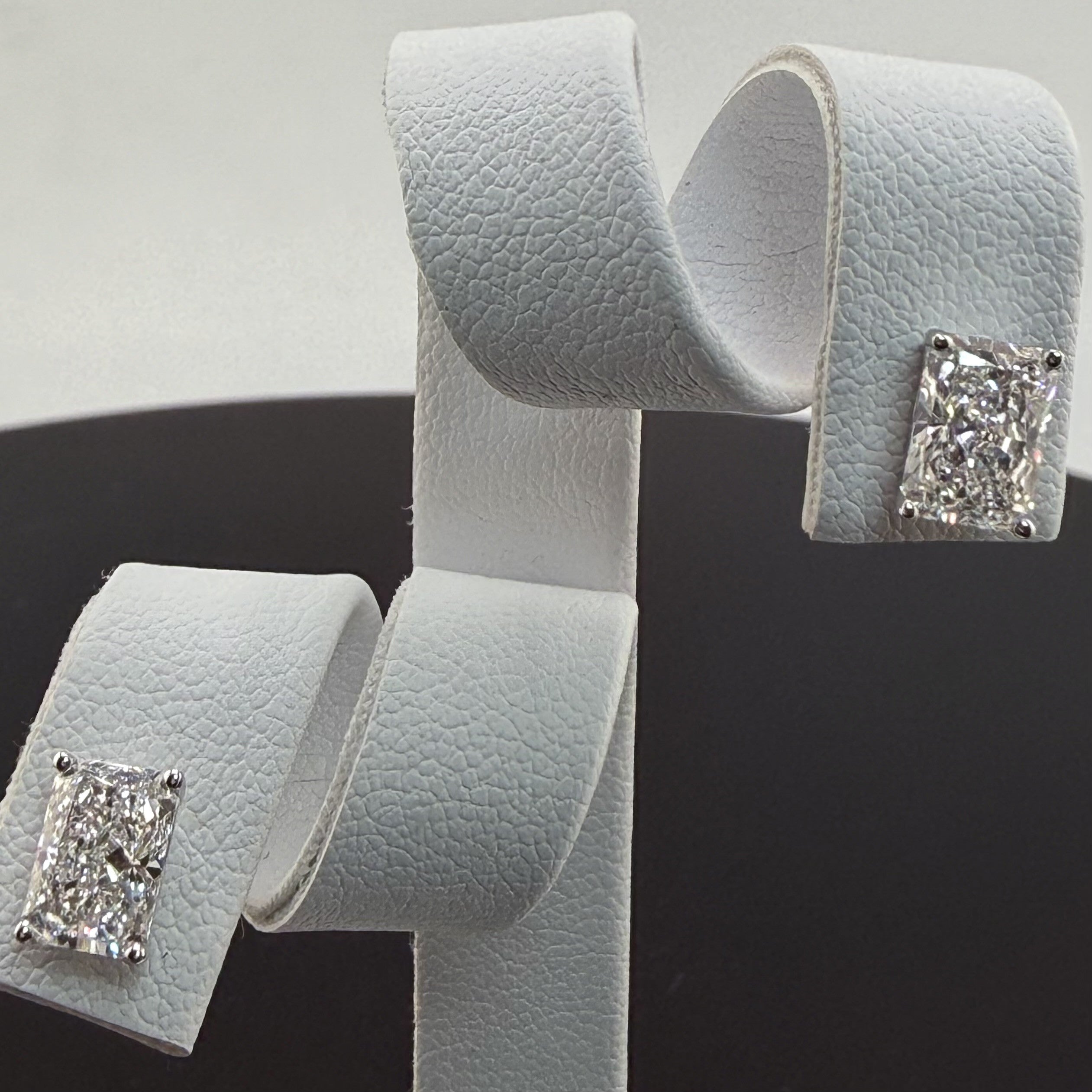 Radiant Cut Lab Grown Diamond Stud Earrings | 2.08cttw IGI Certified | 14K White Gold