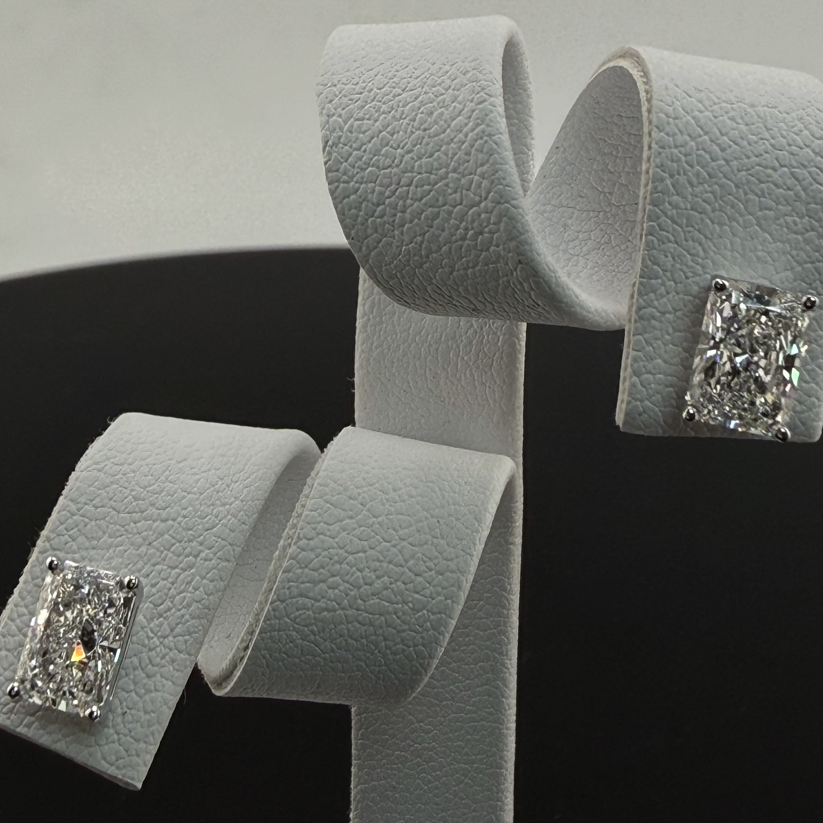 Radiant Cut Lab Grown Diamond Stud Earrings | 2.08cttw IGI Certified | 14K White Gold
