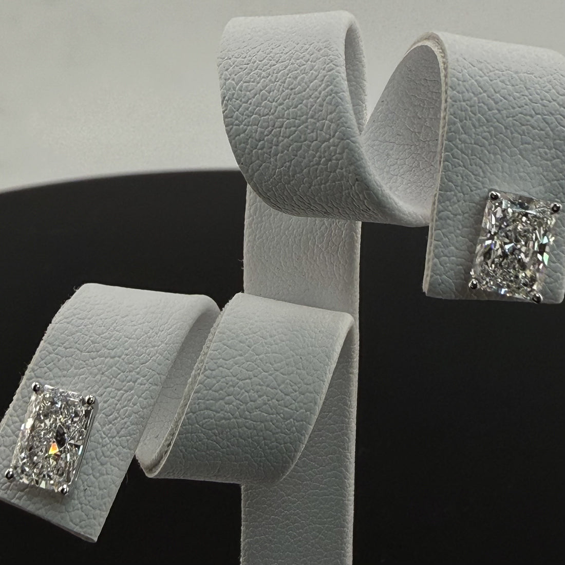 Radiant Cut Lab Grown Diamond Stud Earrings | 2.08cttw IGI Certified | 14K White Gold