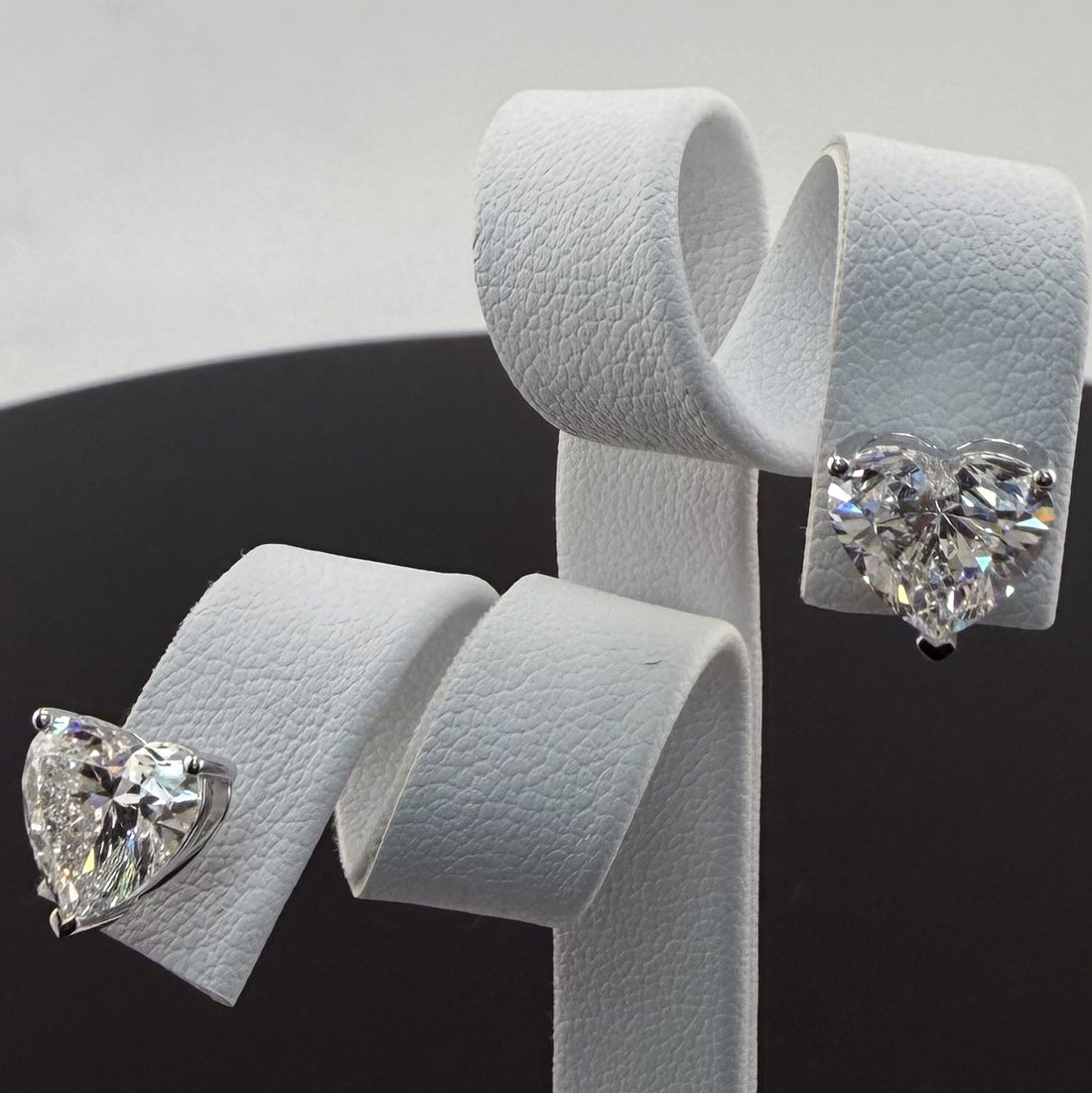 Heart Cut Lab Grown Diamond Stud Earrings | 4.04cttw IGI Certified | 14K White Gold