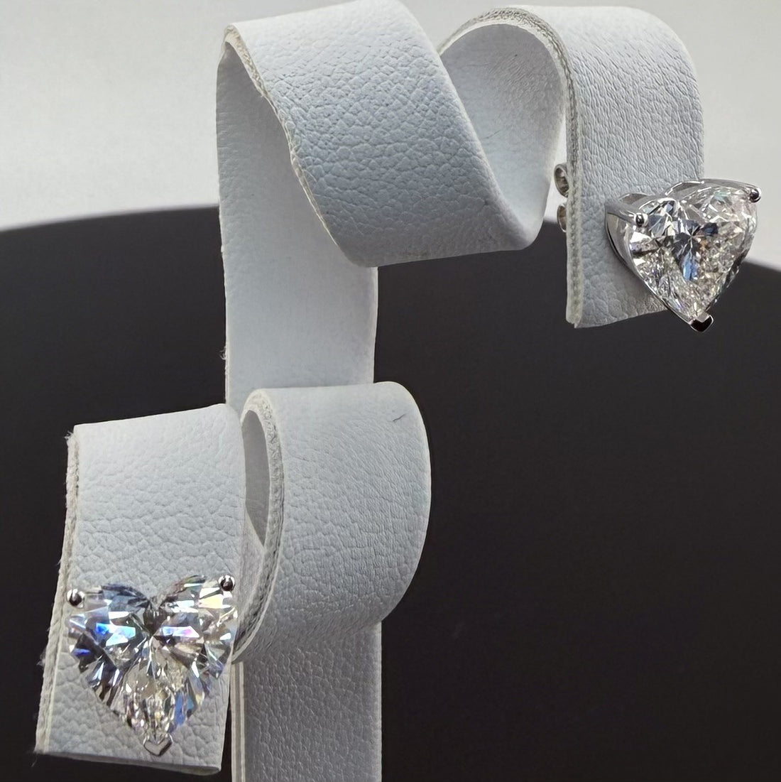 Heart Cut Lab Grown Diamond Stud Earrings | 4.04cttw IGI Certified | 14K White Gold