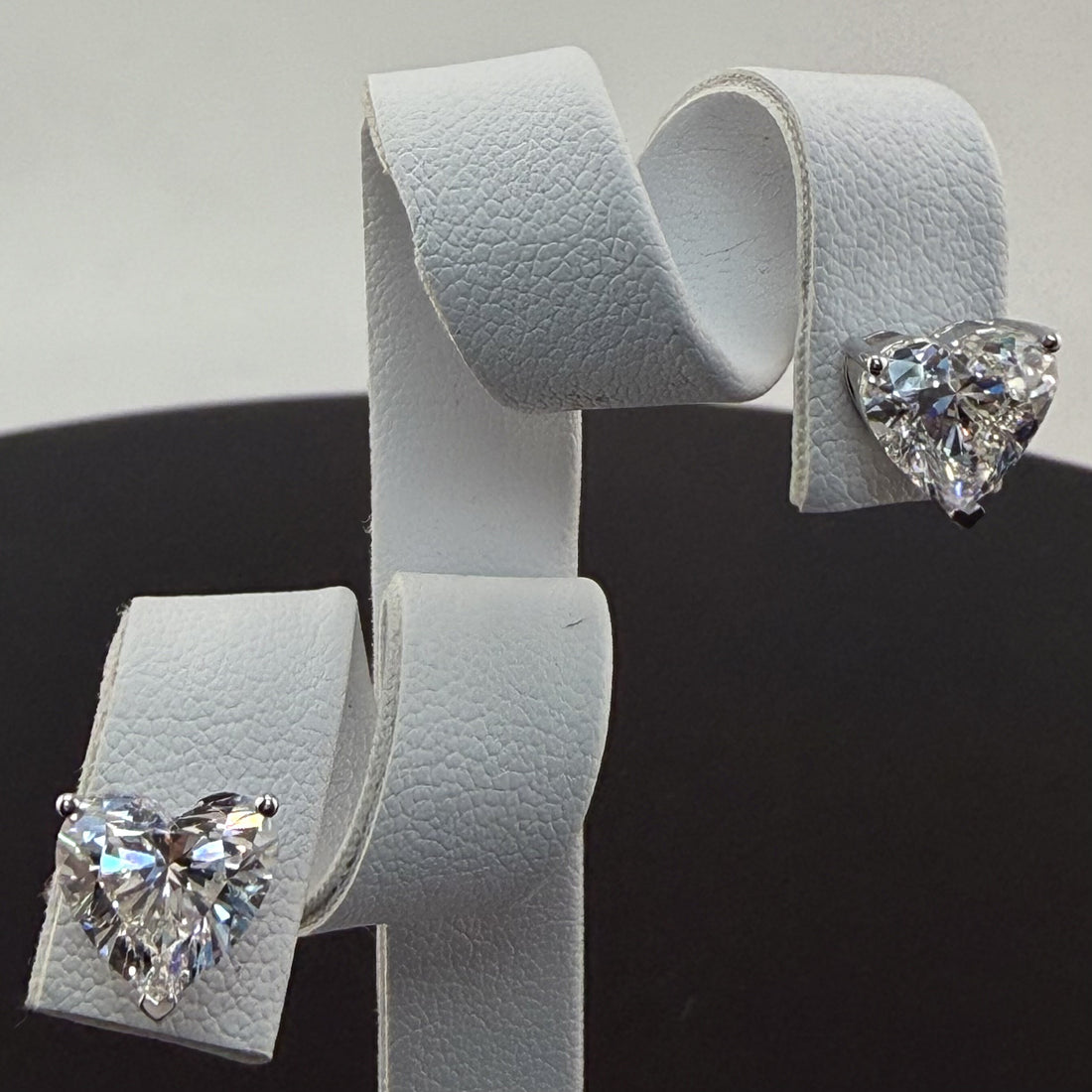 Heart Cut Lab Grown Diamond Stud Earrings | 4.04cttw IGI Certified | 14K White Gold