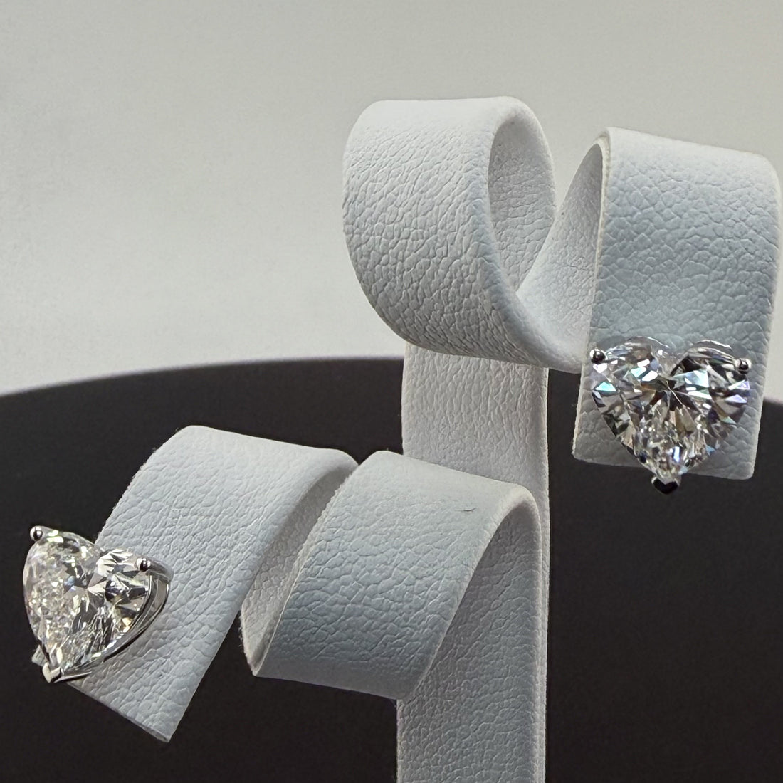 Heart Cut Lab Grown Diamond Stud Earrings | 4.04cttw IGI Certified | 14K White Gold