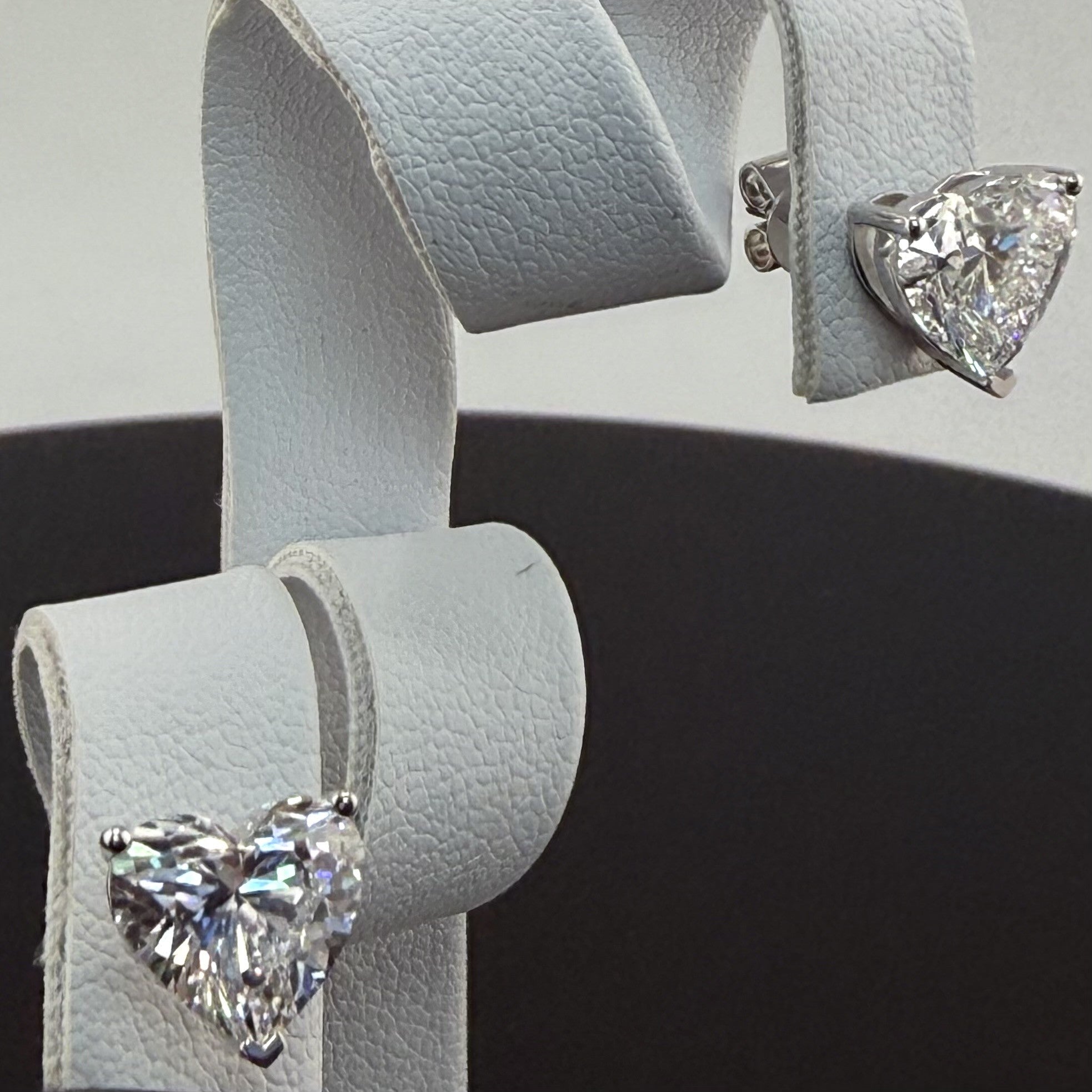 Heart Cut Lab Grown Diamond Stud Earrings | 4.04cttw IGI Certified | 14K White Gold