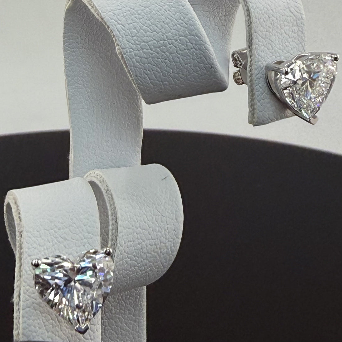 Heart Cut Lab Grown Diamond Stud Earrings | 4.04cttw IGI Certified | 14K White Gold