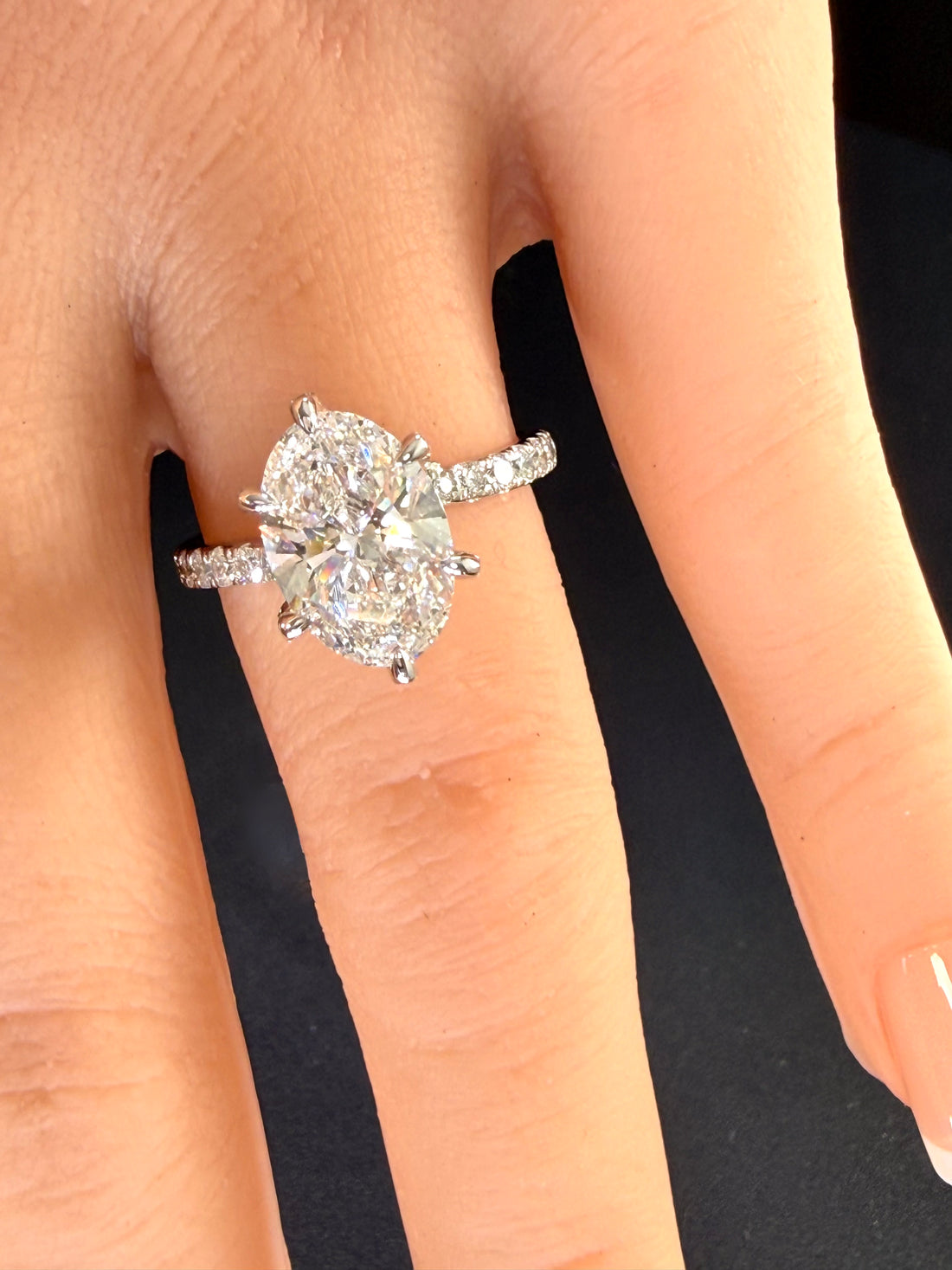 Oval Lab Grown Diamond Engagement Ring | 3.6ct IGI Certified | 14K White Gold Solitaire