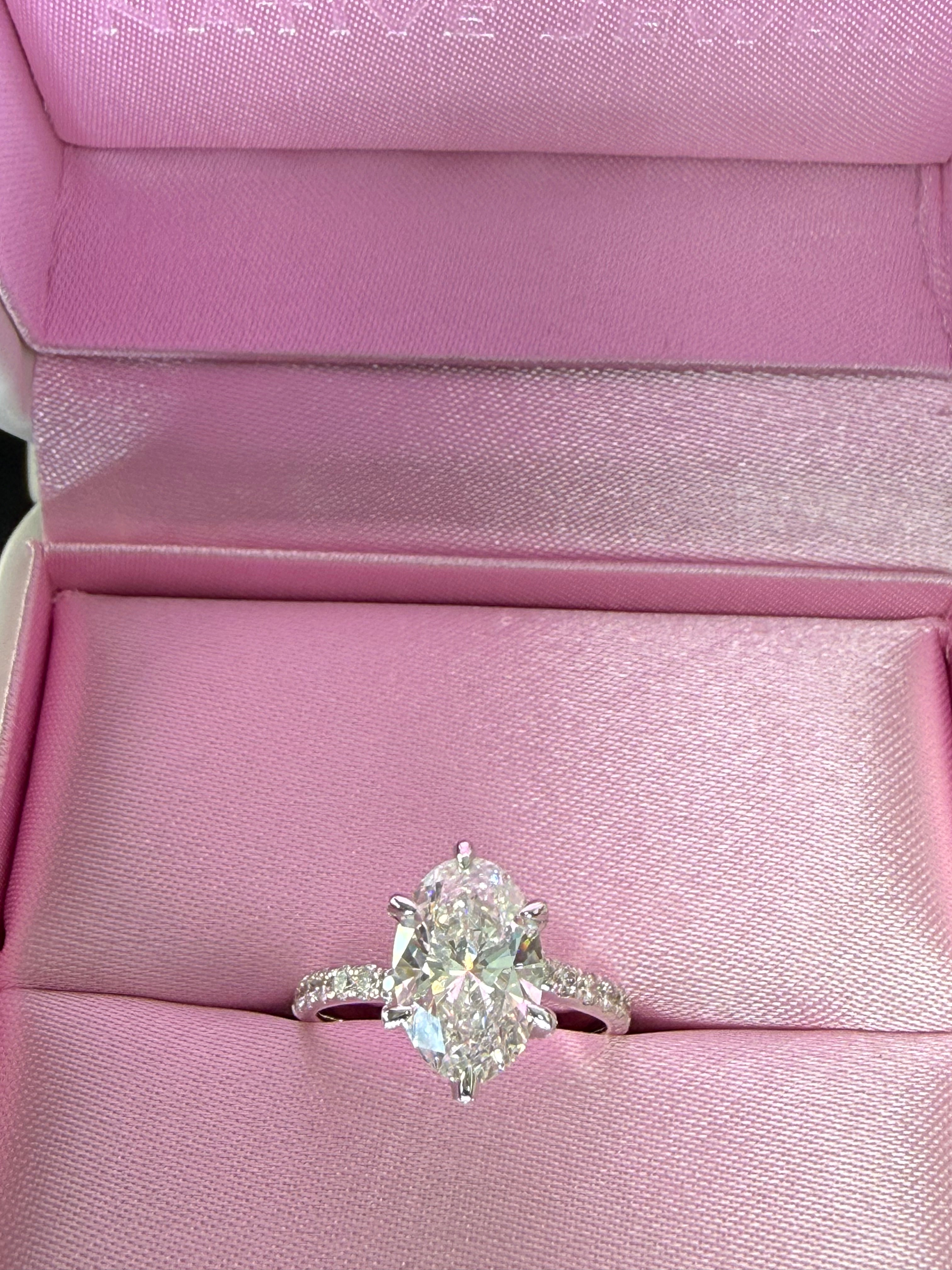 Oval Lab Grown Diamond Engagement Ring | 3.6ct IGI Certified | 14K White Gold Solitaire