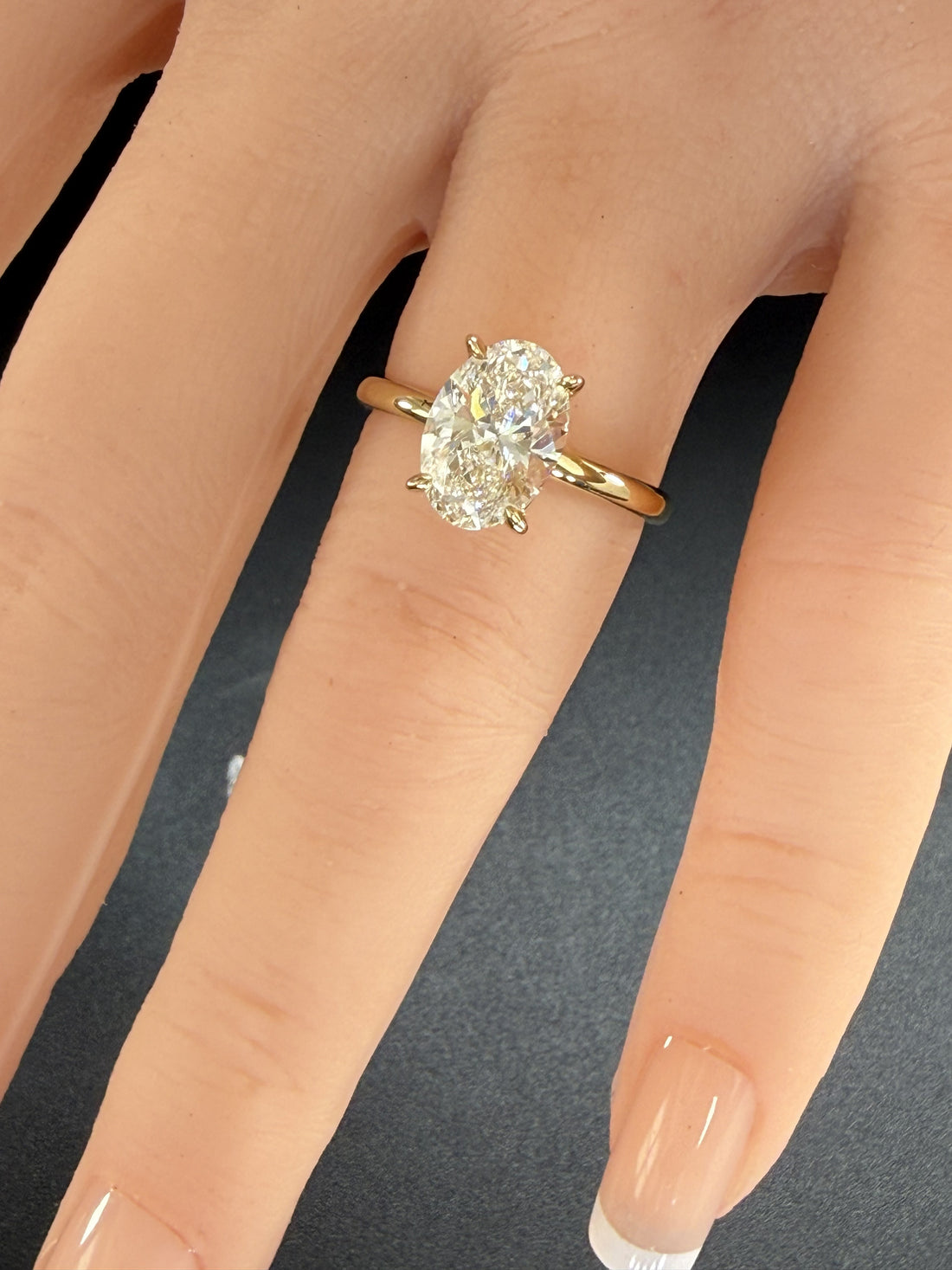 Oval Lab Grown Diamond Engagement Ring | 2ct IGI Certified | 14K Yellow Gold Solitaire