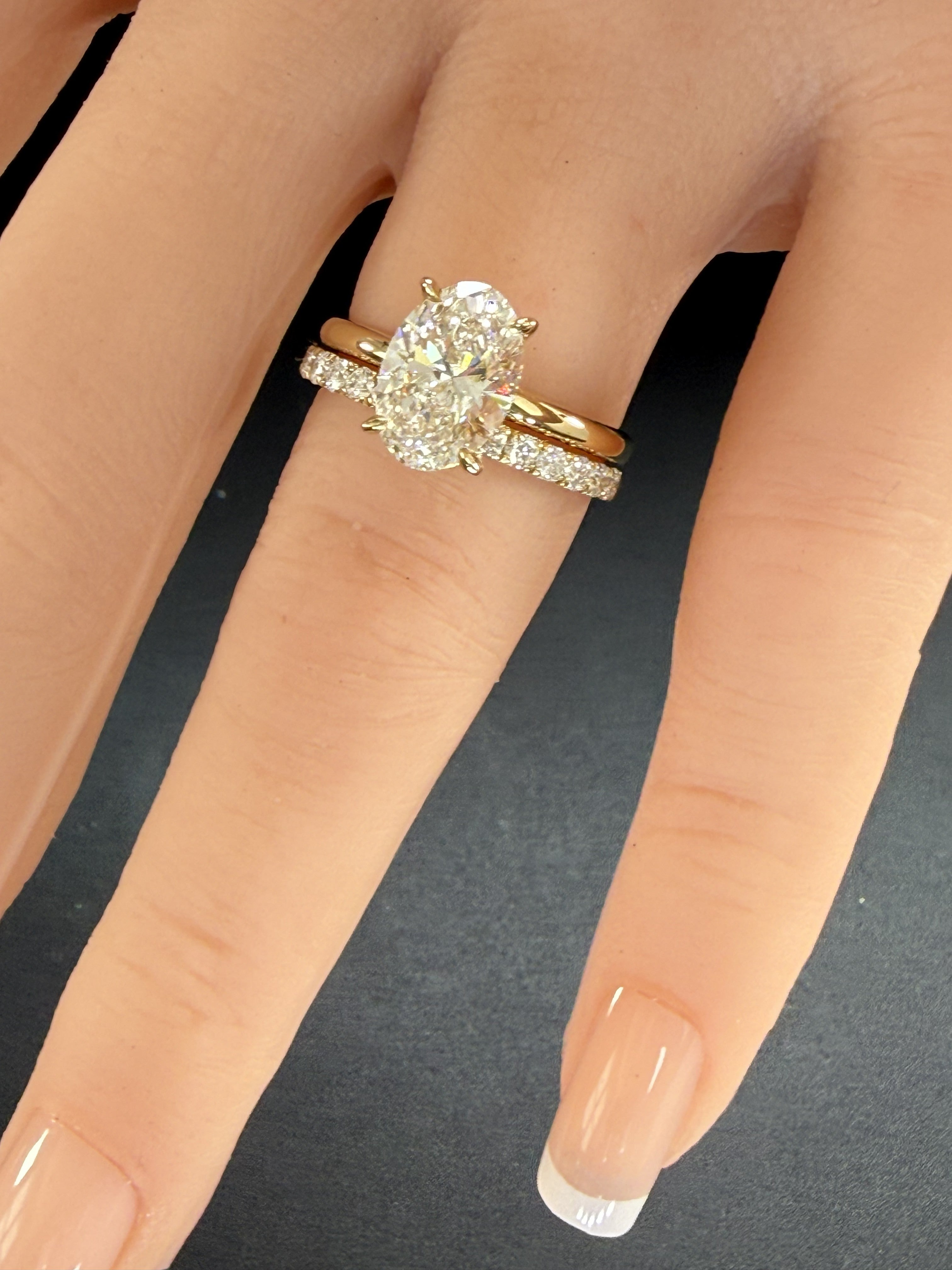 Oval Lab Grown Diamond Engagement Ring | 2ct IGI Certified | 14K Yellow Gold Solitaire