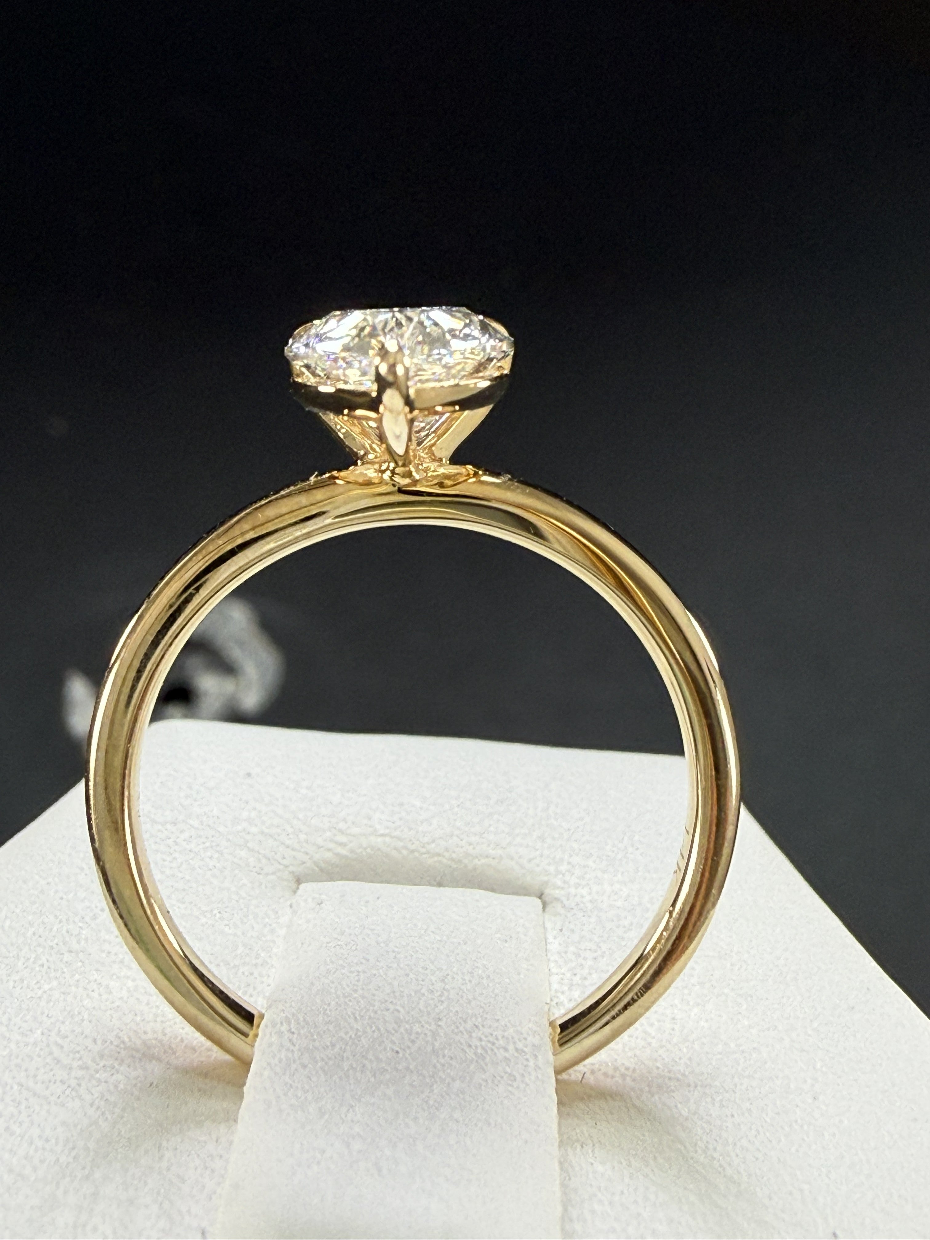Pear Lab Grown Diamond Engagement Ring | 2ct IGI Certified | 14K Yellow Gold Solitaire