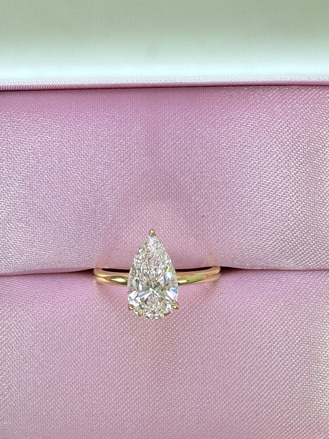 Pear Lab Grown Diamond Engagement Ring | 2ct IGI Certified | 14K Yellow Gold Solitaire