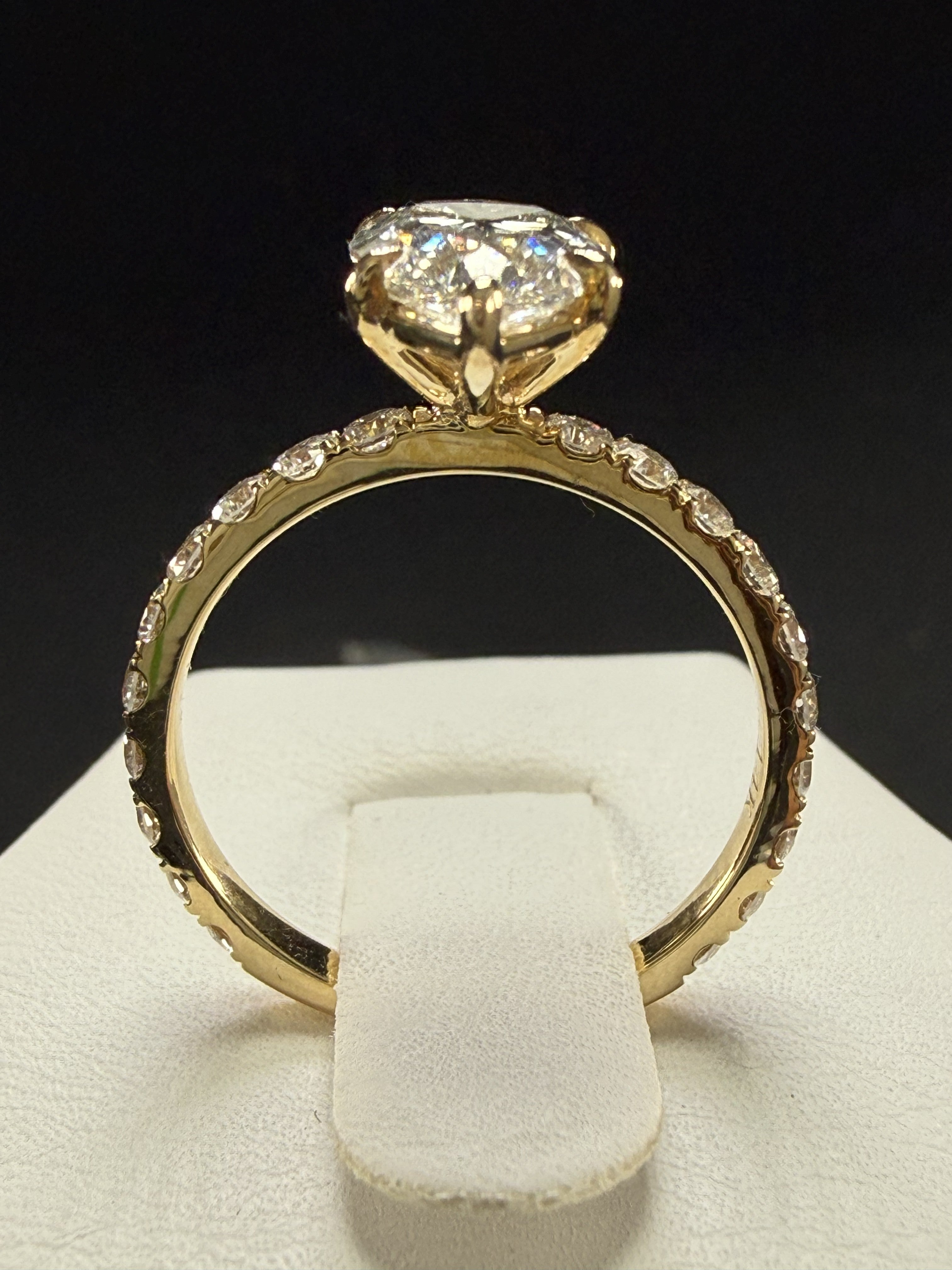 Pear Lab Grown Diamond Engagement Ring | 2ct IGI Certified | 14K Yellow Gold