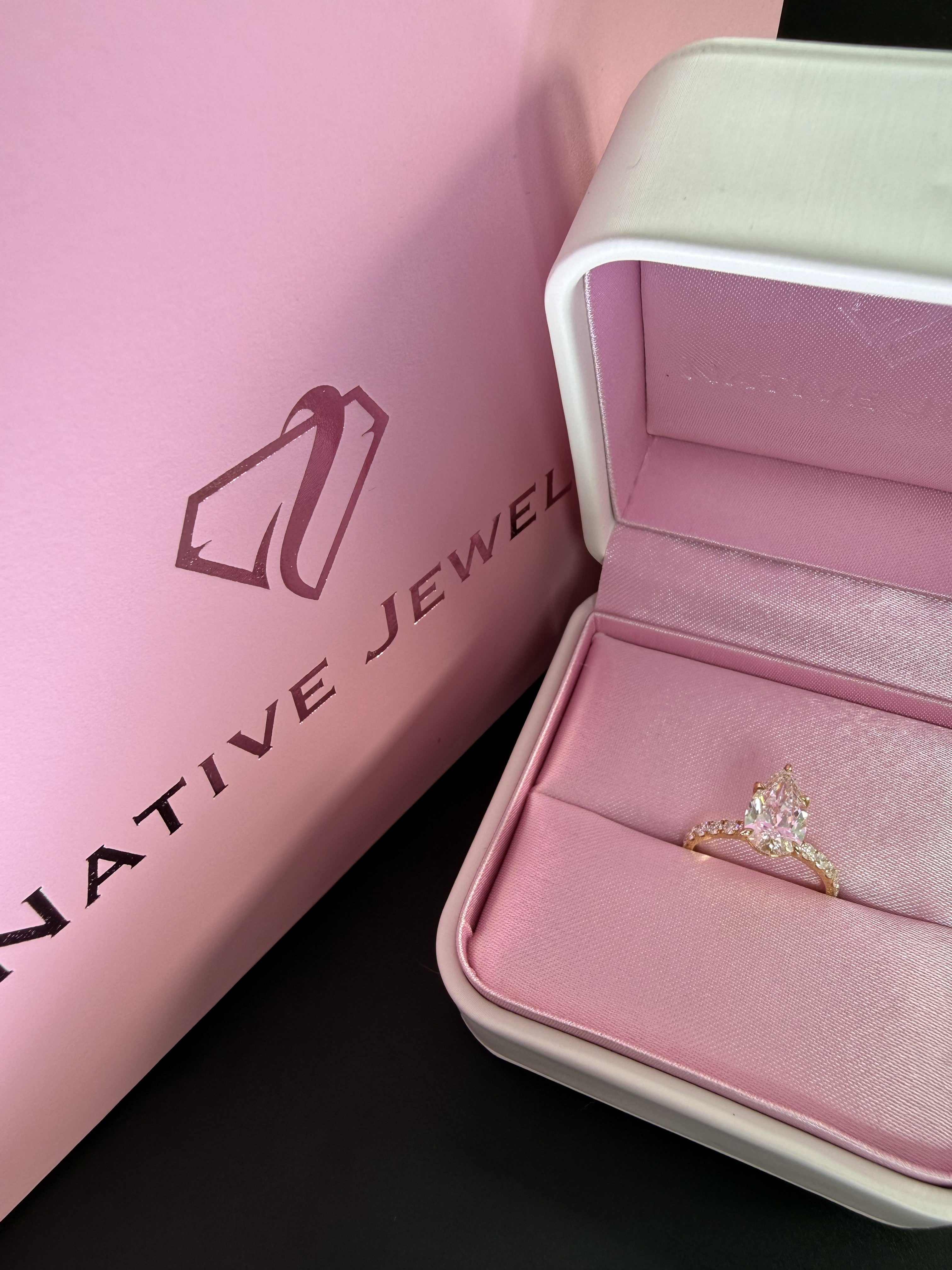 Pear Lab Grown Diamond Engagement Ring | 2ct IGI Certified | 14K Yellow Gold