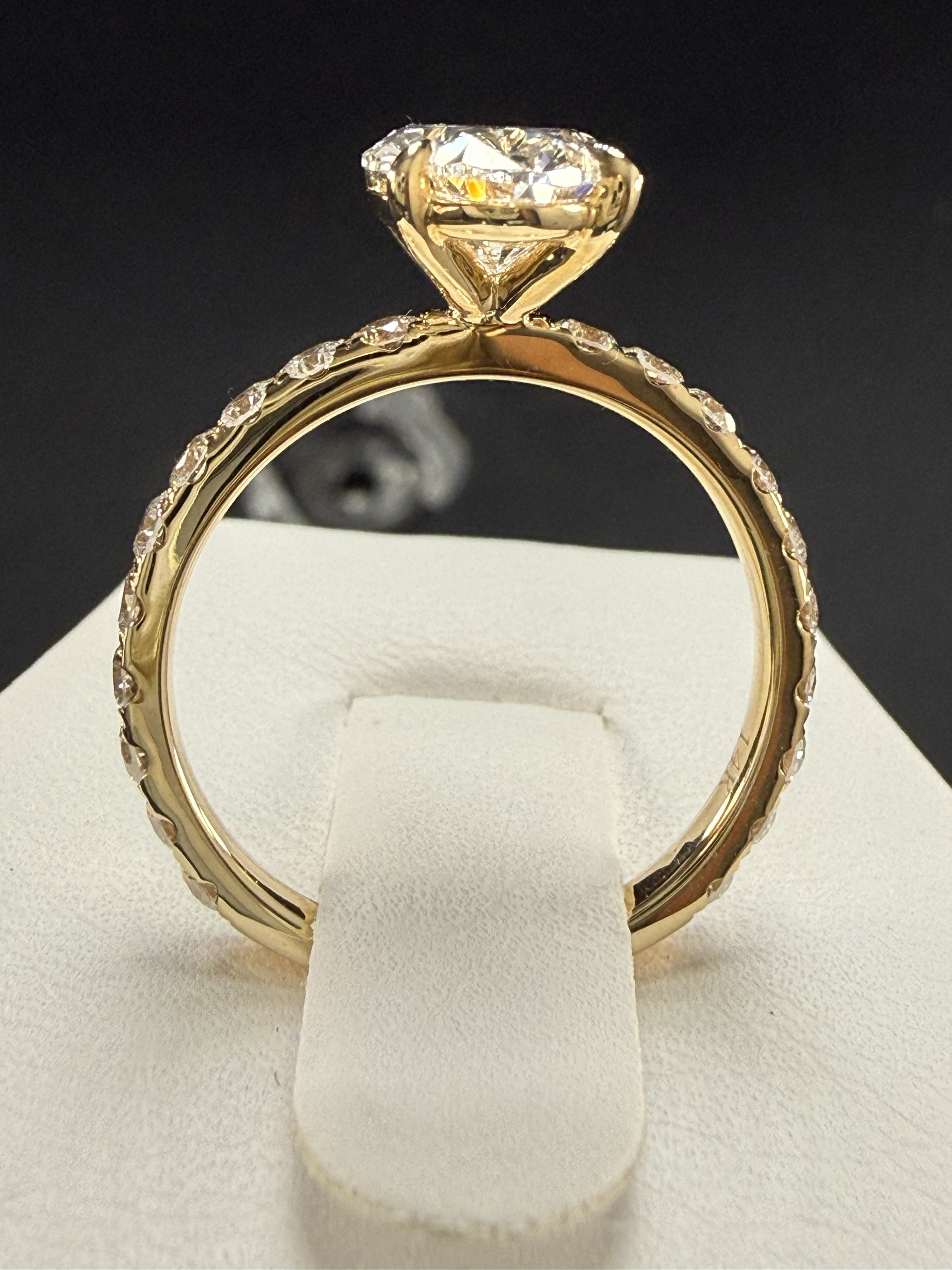 Oval Lab Grown Diamond Engagement Ring | 3.77ct IGI Certified | 14K Yellow Gold